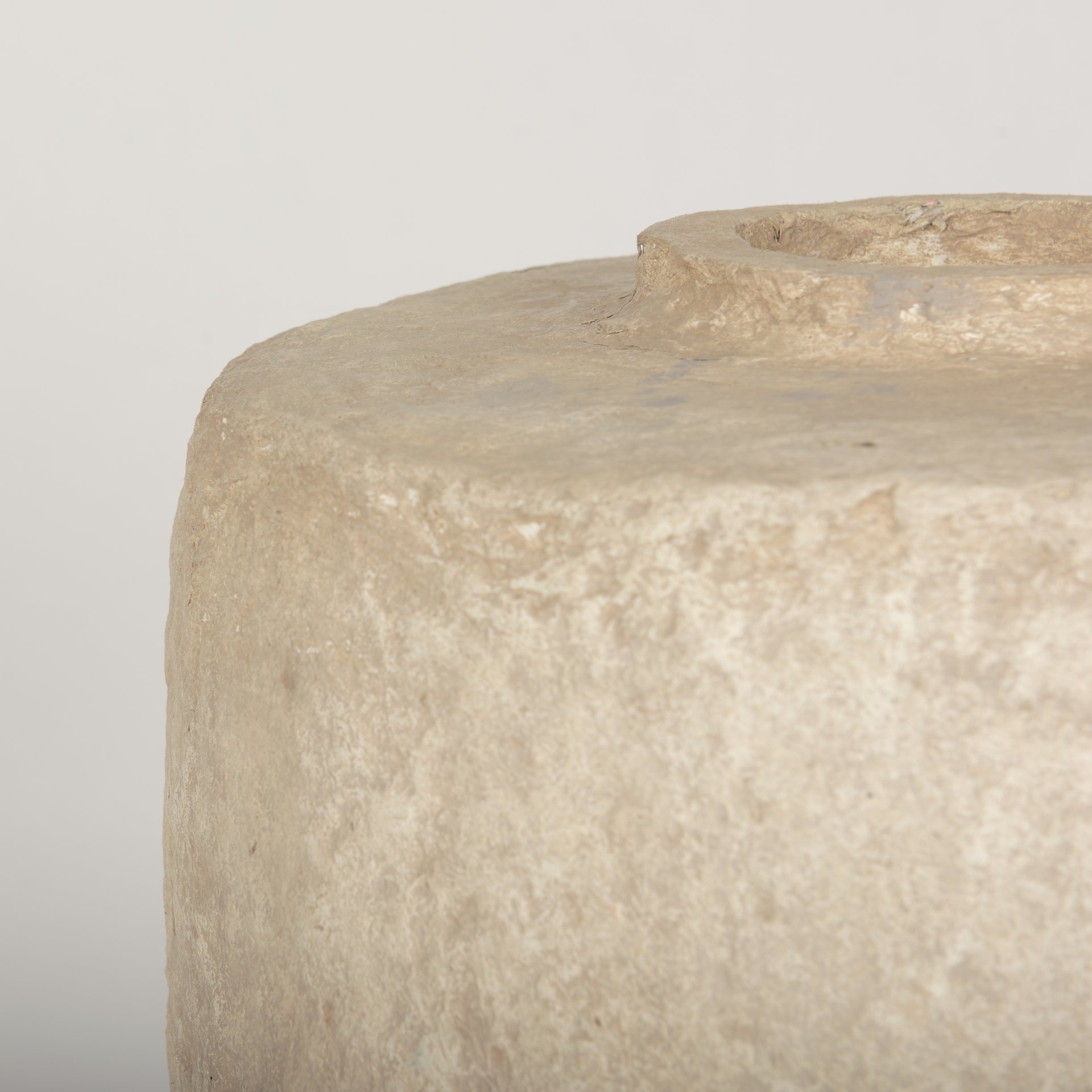 rama large beige paper mache floor vase