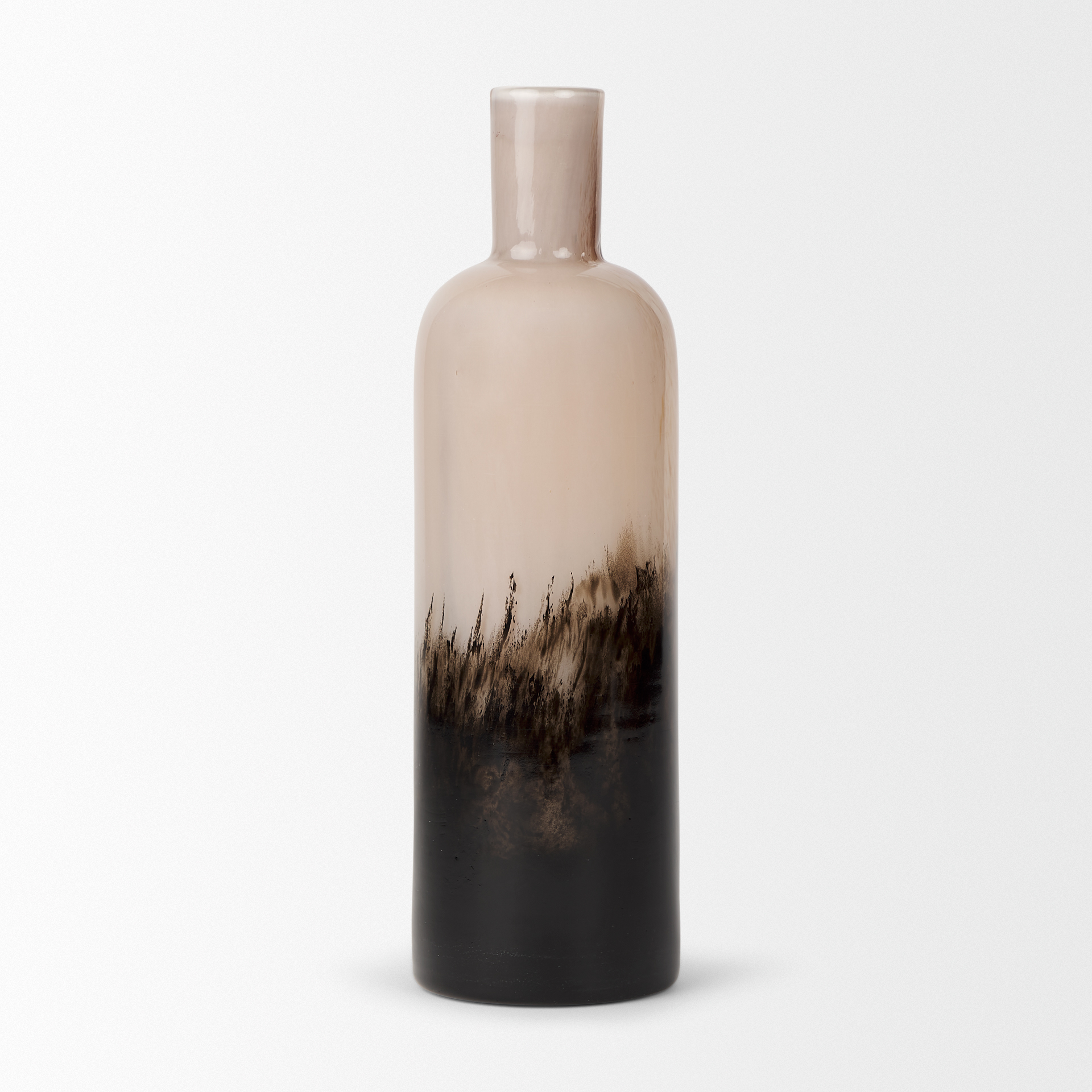 marans tall amber multi-color glass vase