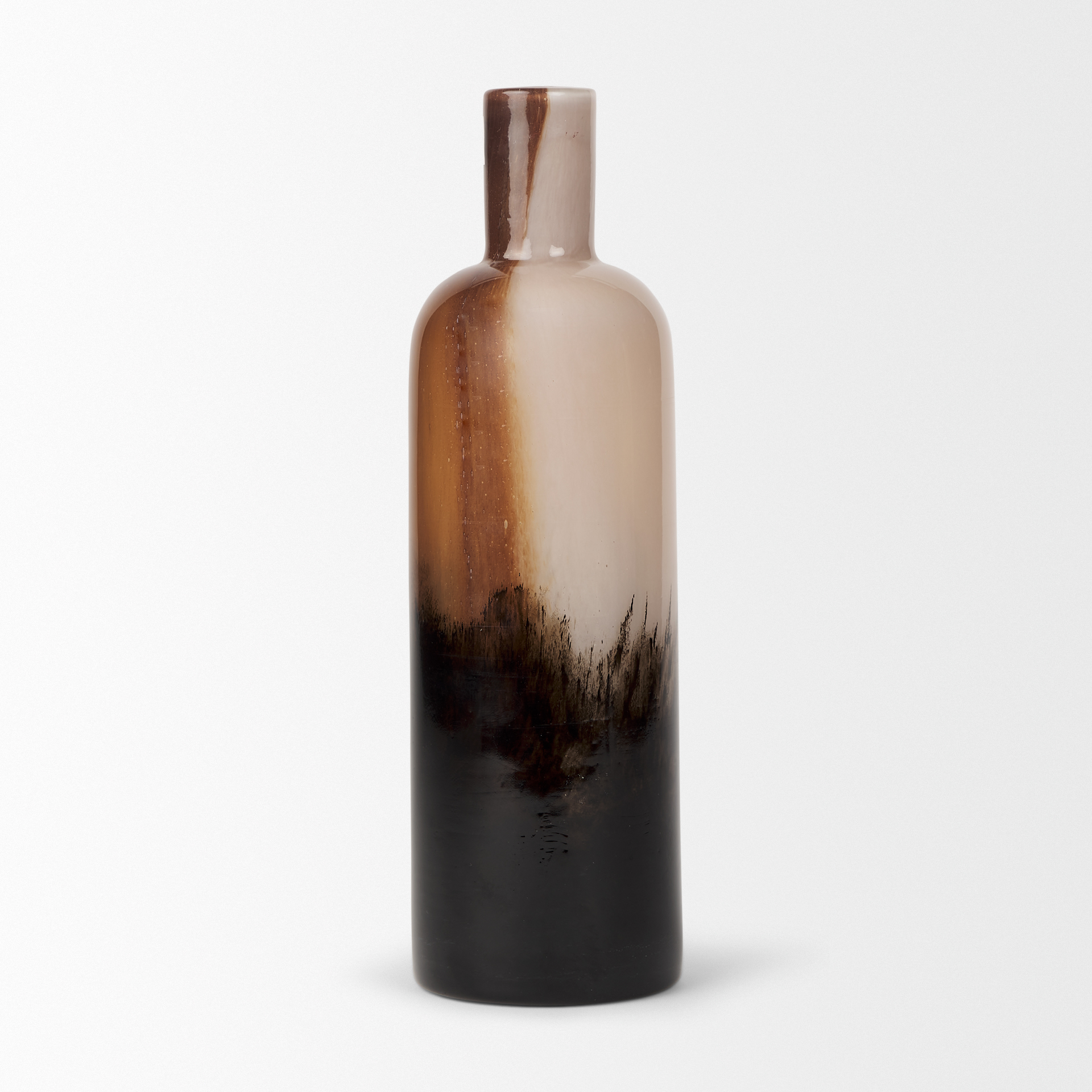marans tall amber multi-color glass vase