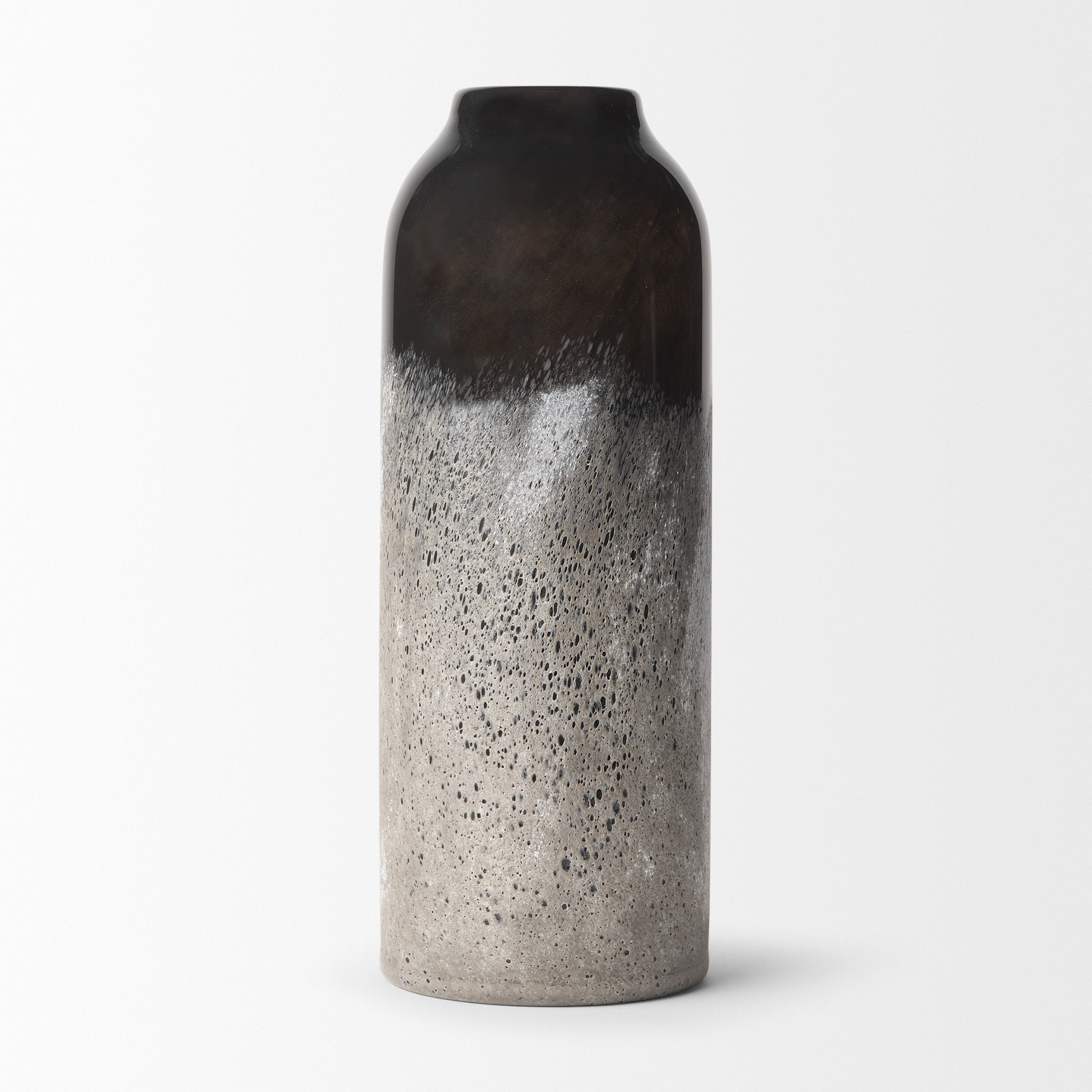 emu tall black w/ gray vase