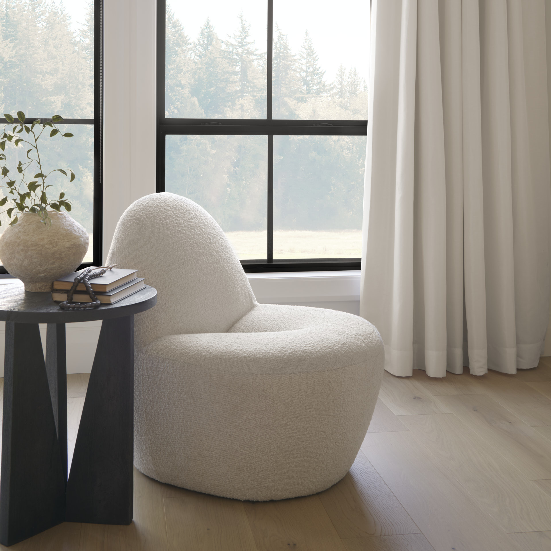 beverly cream boucle accent chair