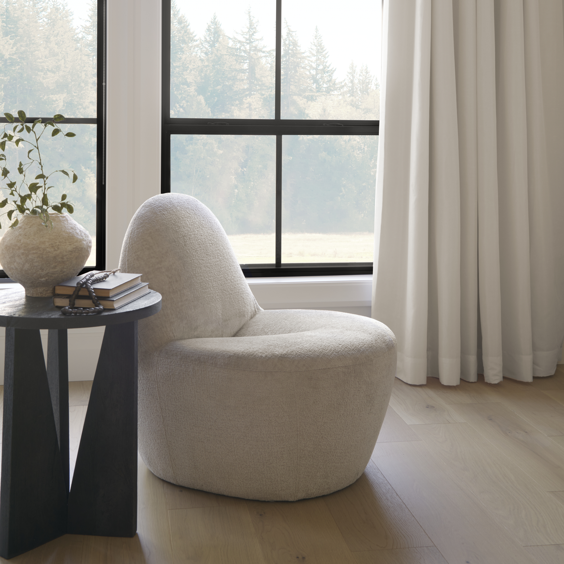 beverly beige chenille accent chair