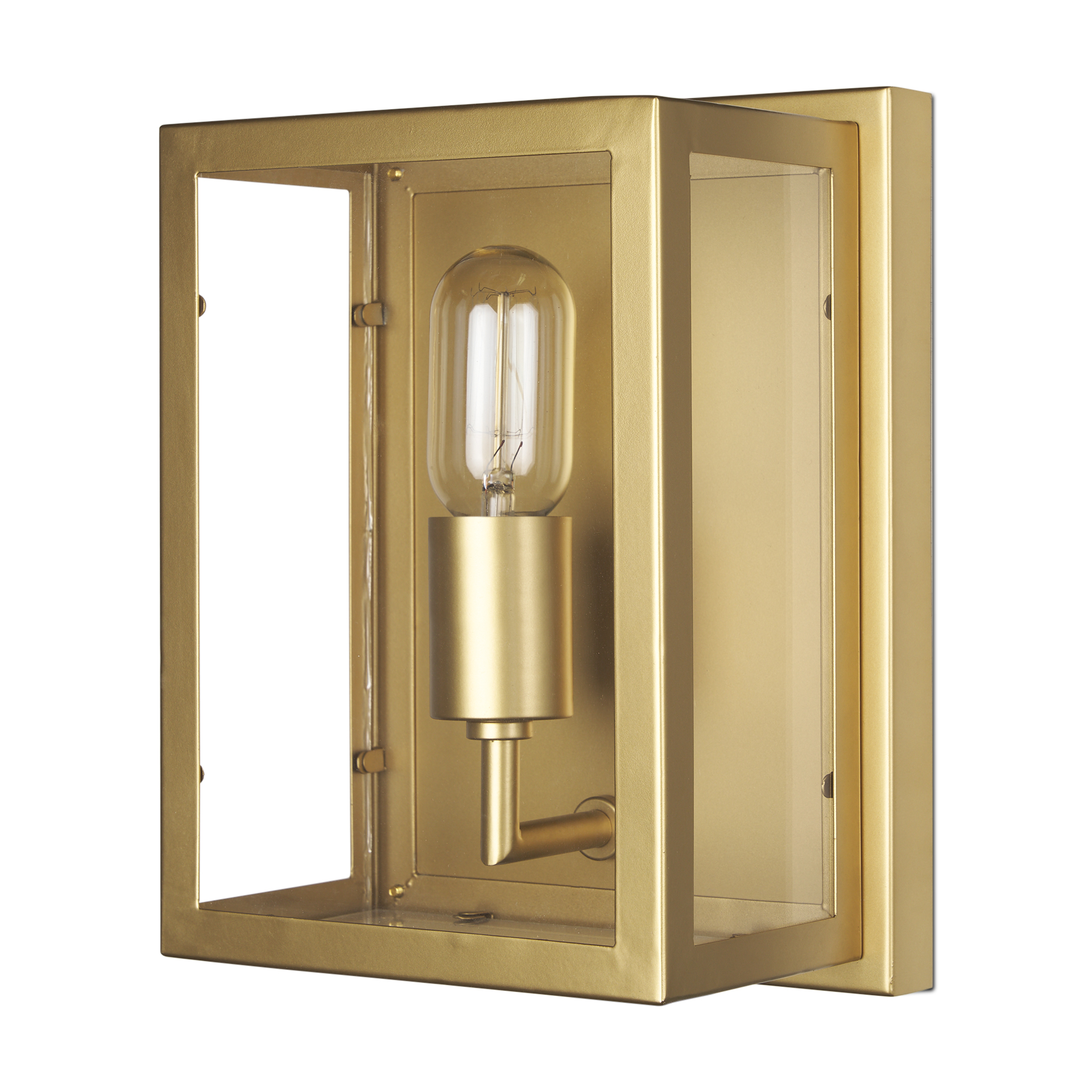 cairn brushed gold metal w/ glass 1-light wall sconce