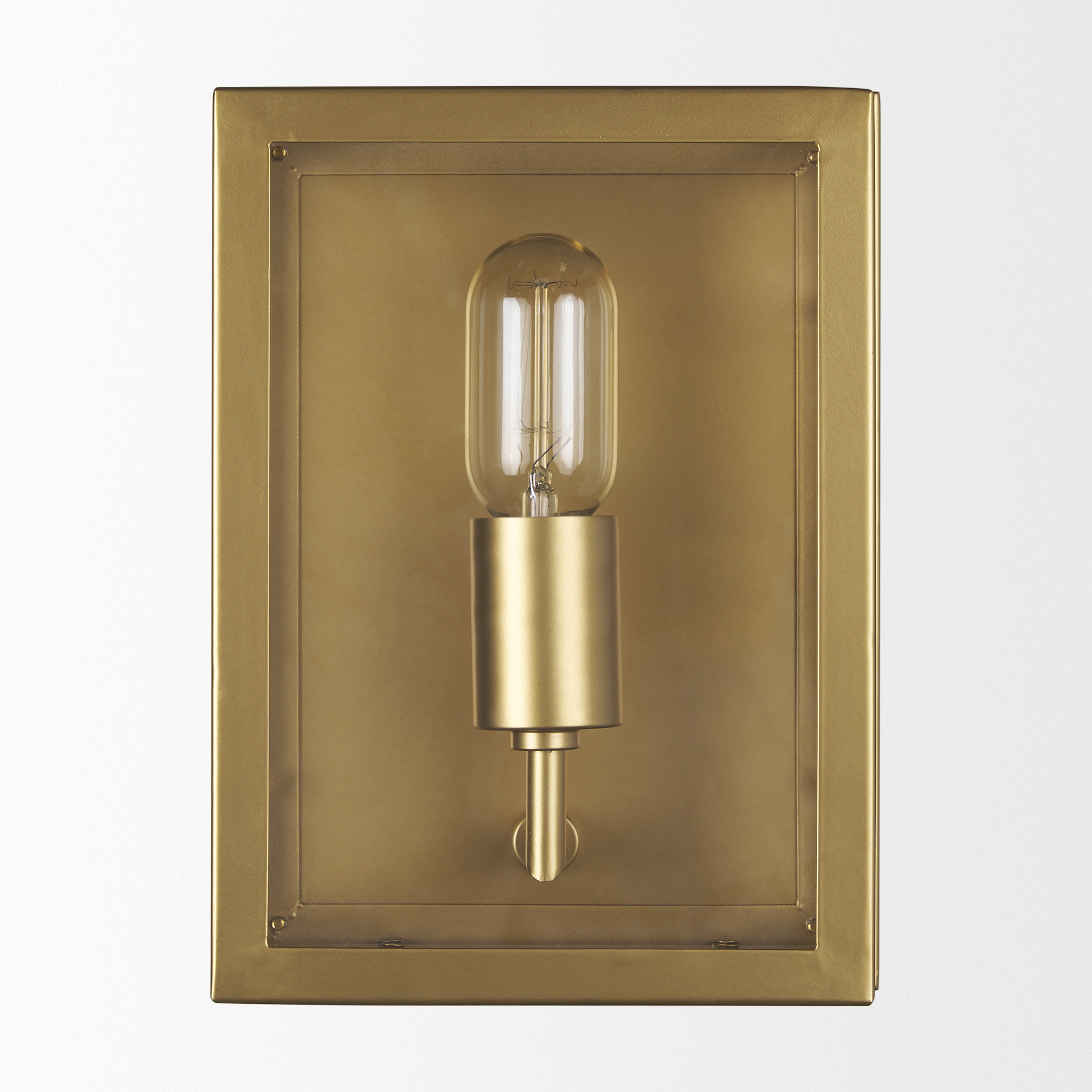 cairn brushed gold metal w/ glass 1-light wall sconce