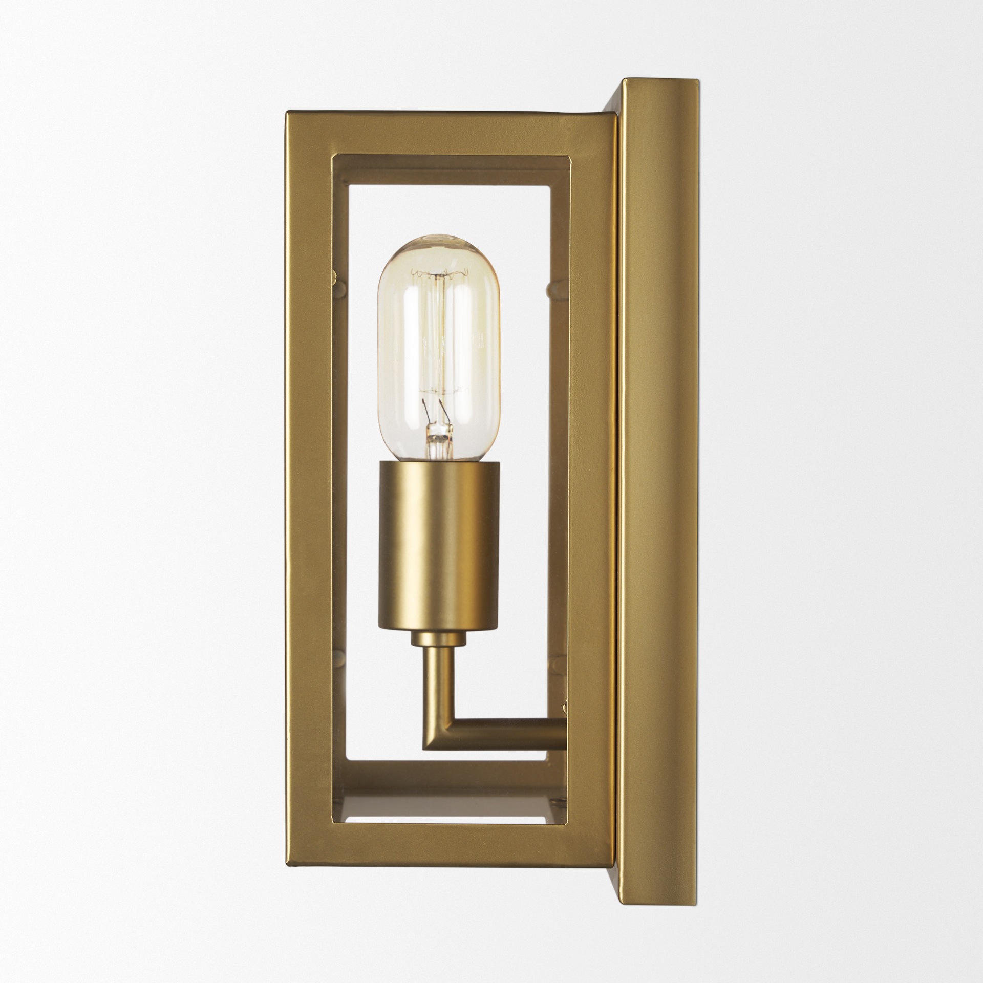 cairn brushed gold metal w/ glass 1-light wall sconce