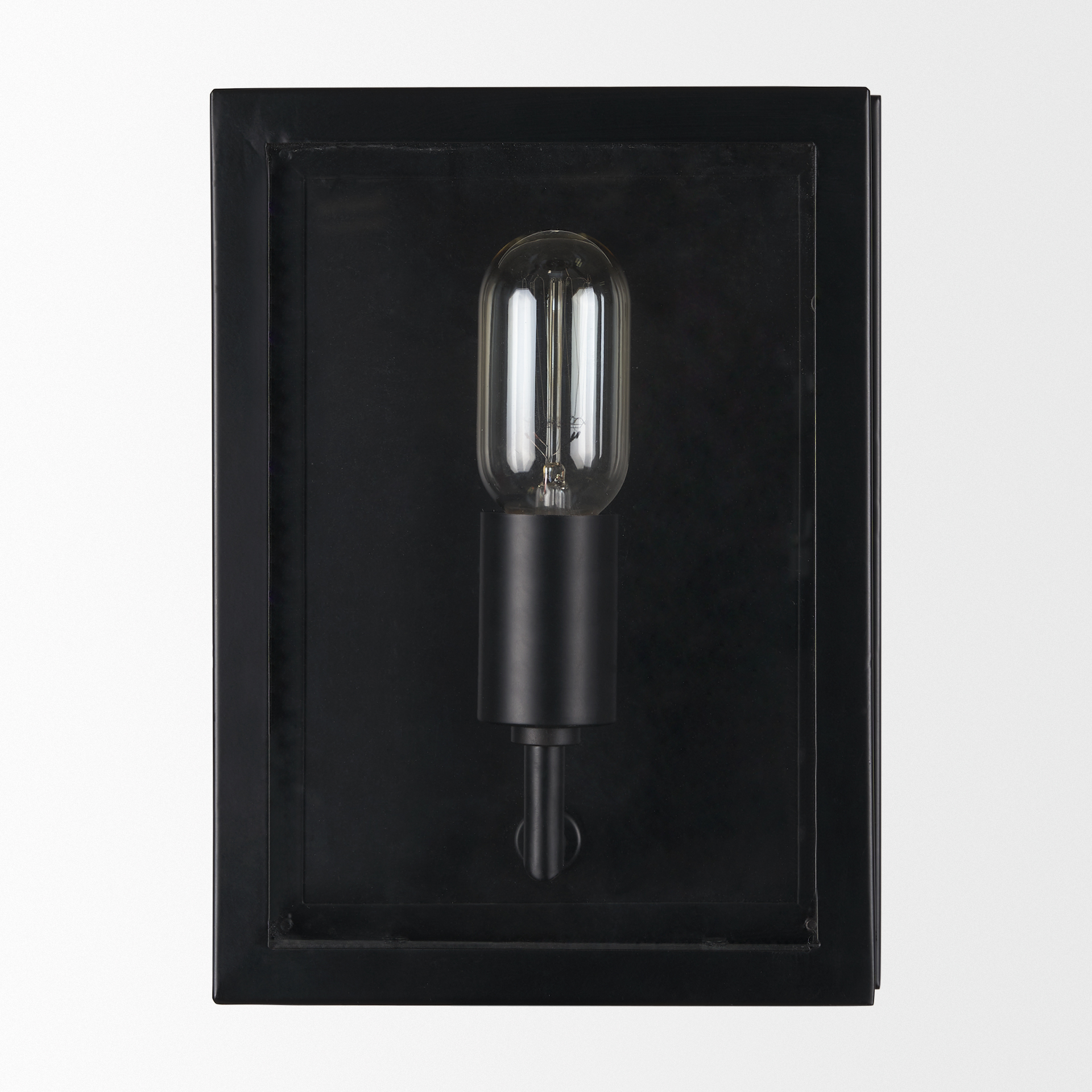 cairn matte black metal w/ glass 1-light wall sconce