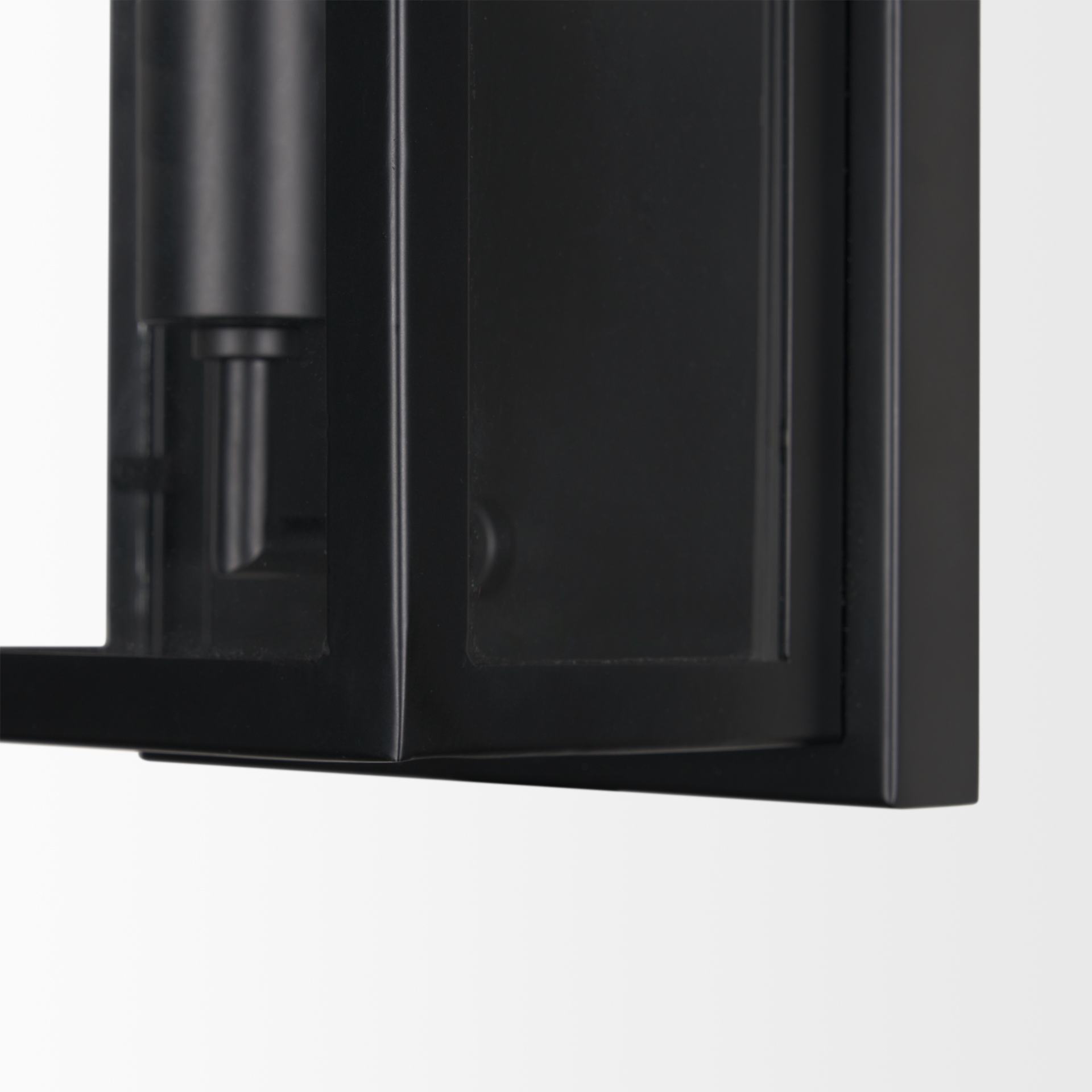 cairn matte black metal w/ glass 1-light wall sconce