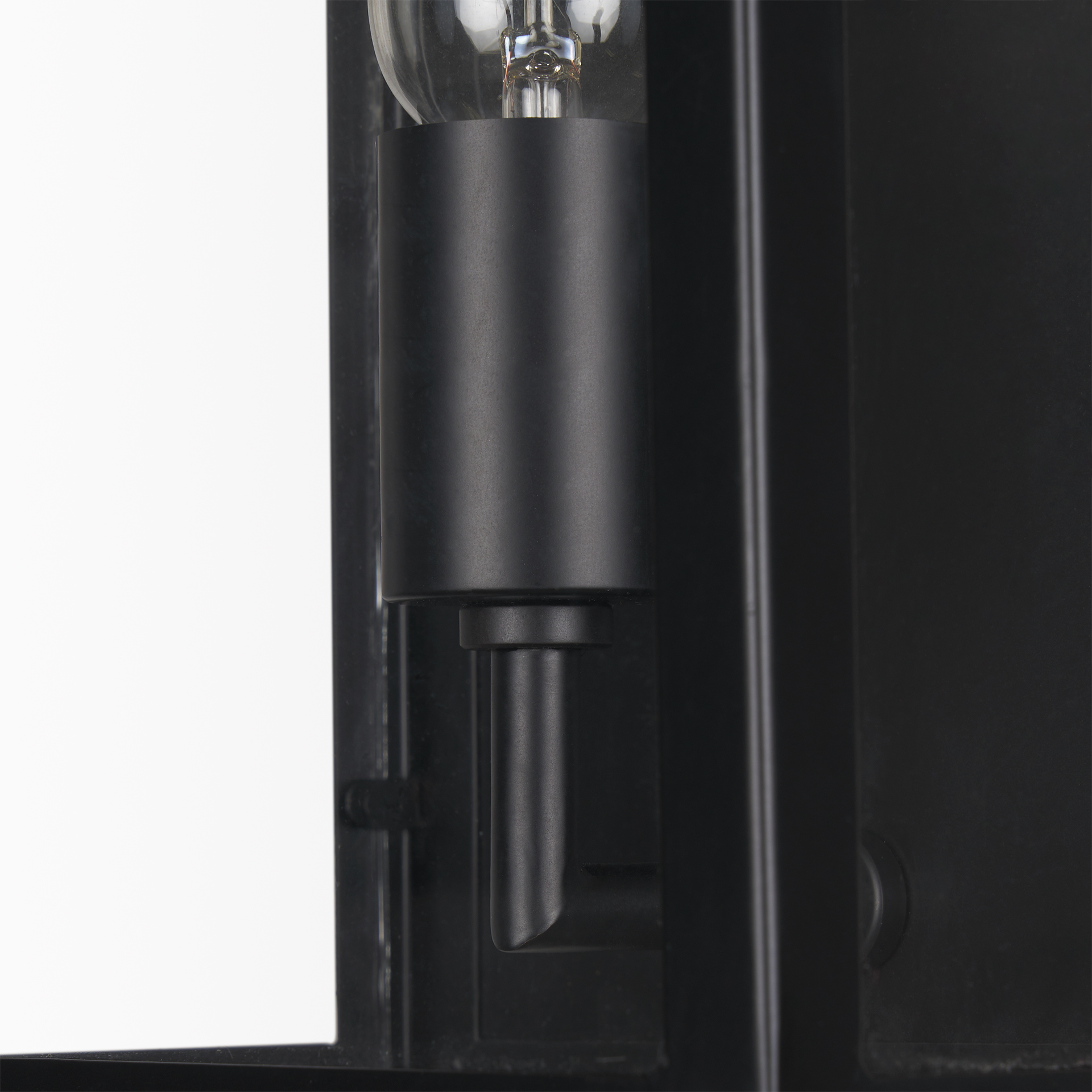 cairn matte black metal w/ glass 1-light wall sconce
