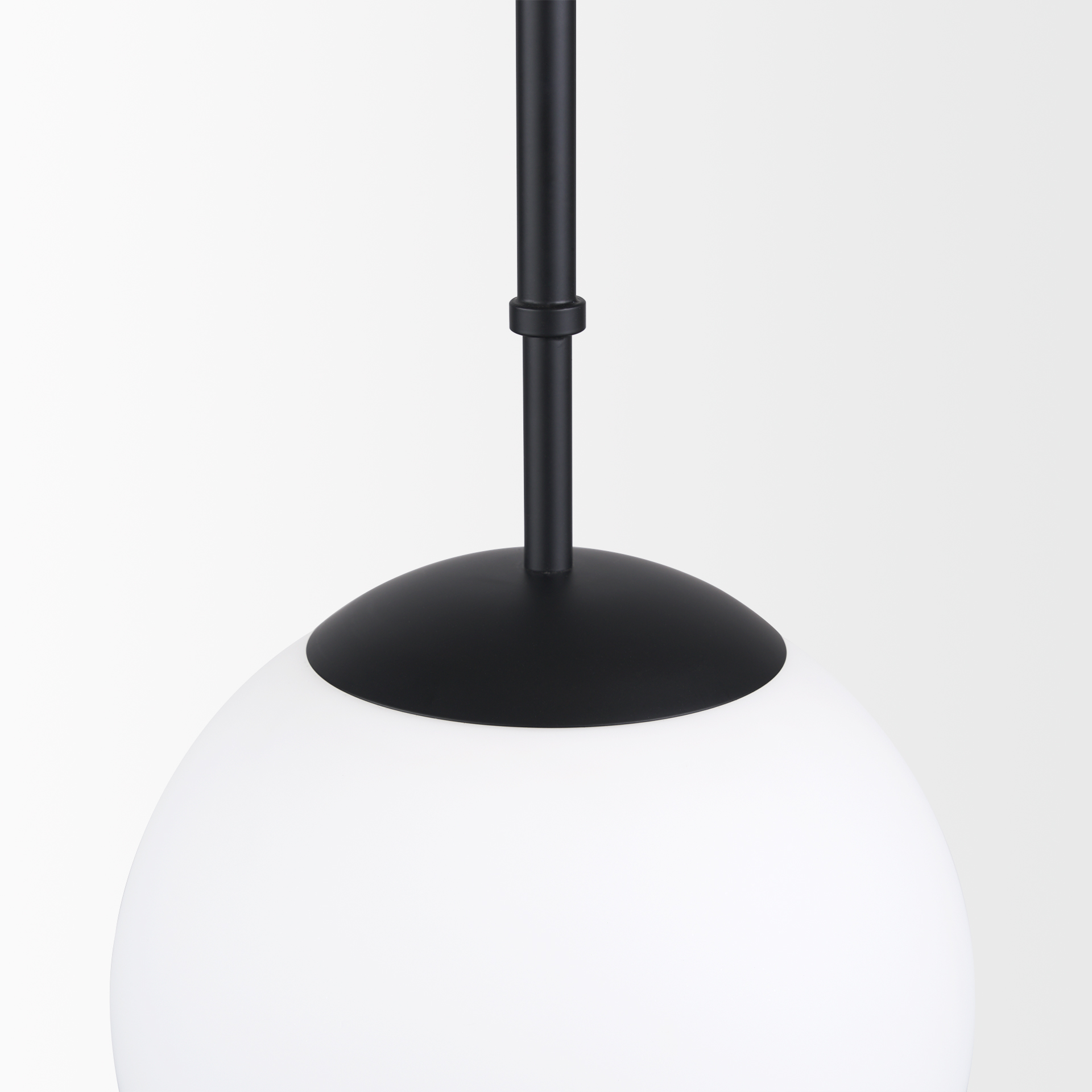 edie matte black metal w/ frosted glass globe 1-light pendant