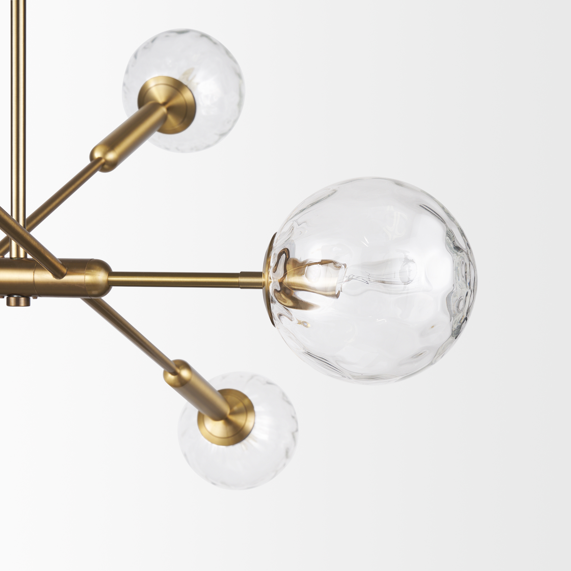 britton gold metal w/ clear glass globes 6-light chandelier