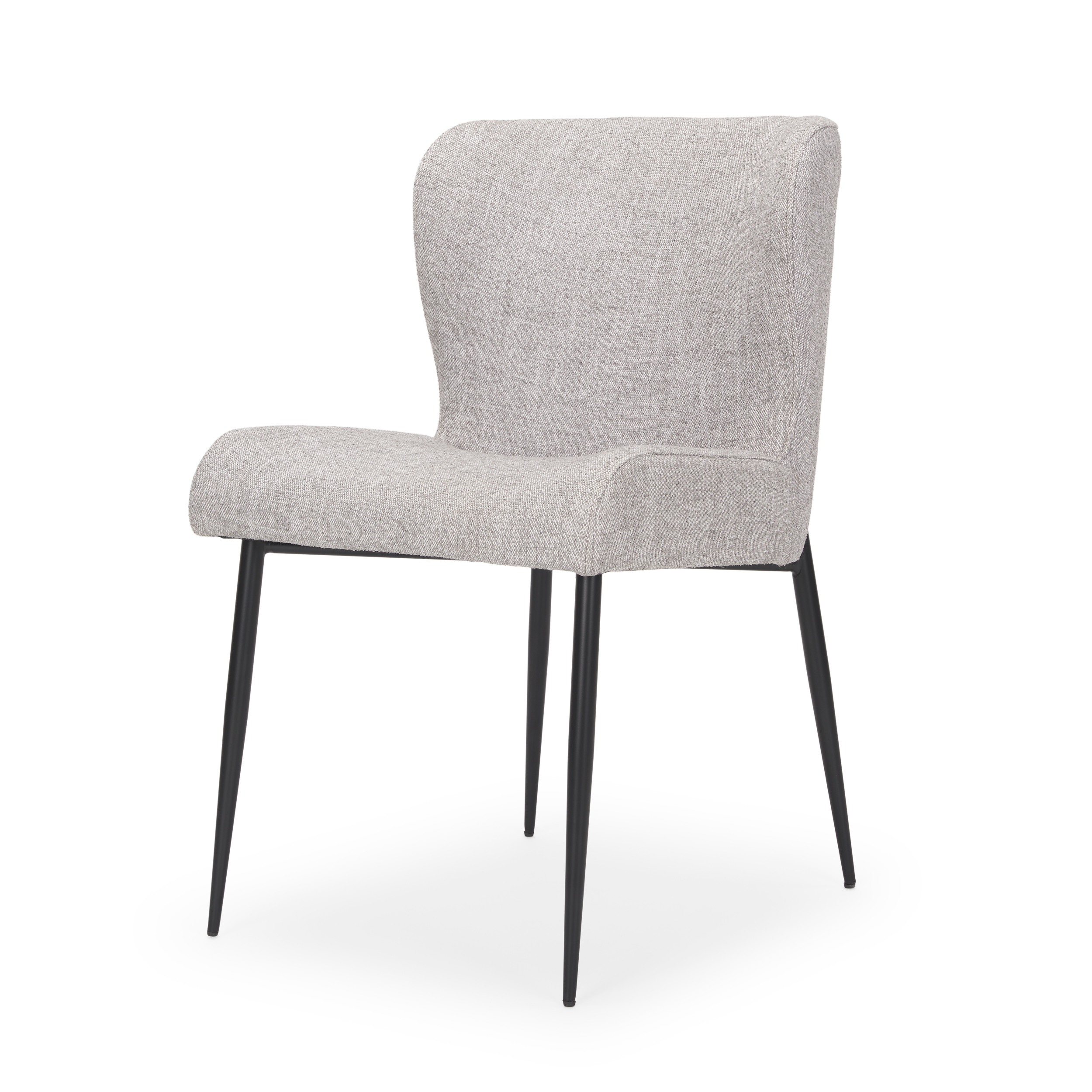 hartt dining chair w/ matte black metal frame and gray fabric