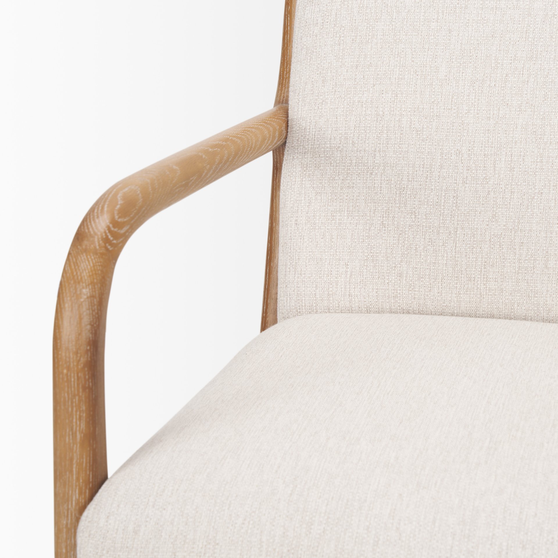 cashel accent chair w/ medium brown wood and beige fabric