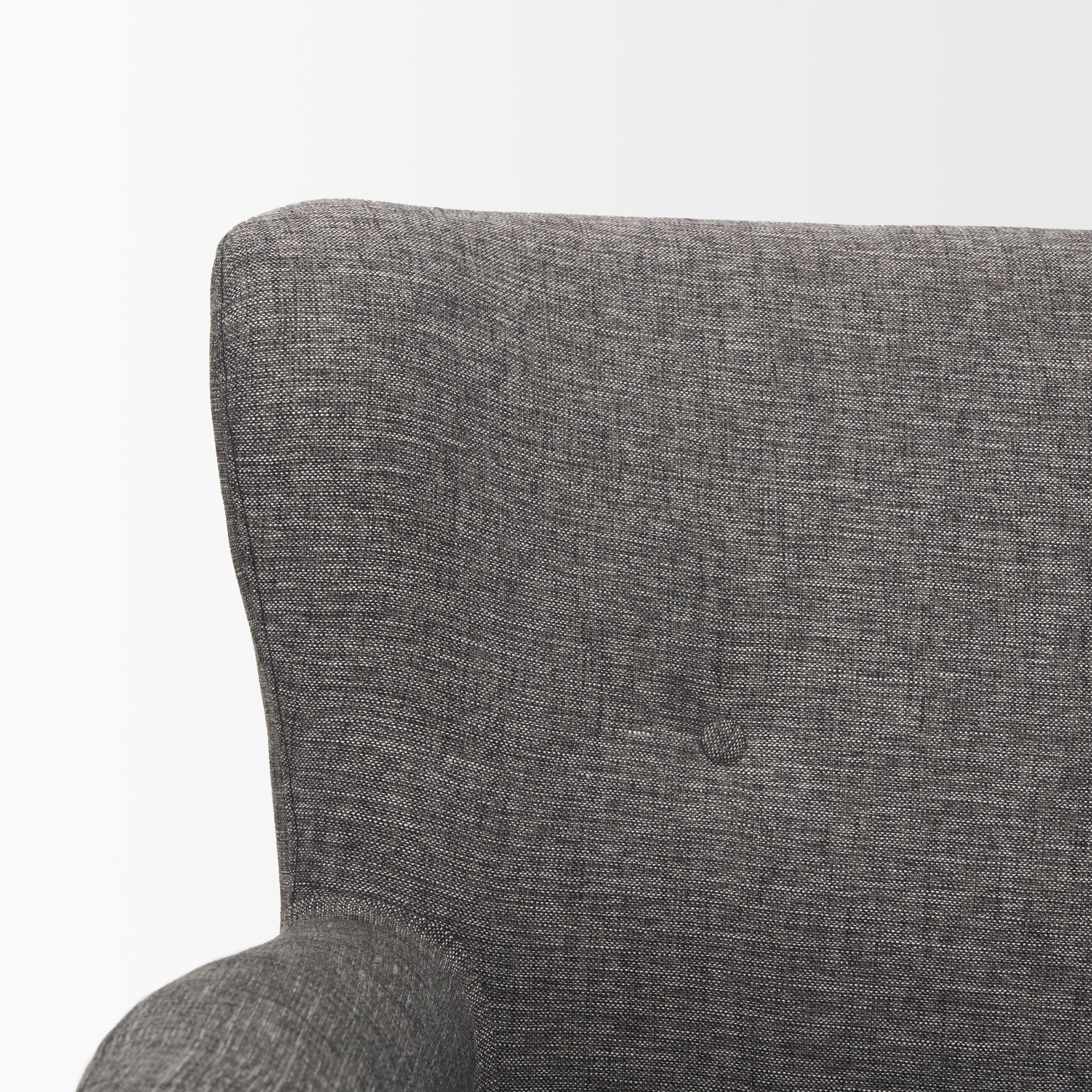 dunstan accent chair upholstered gray twill fabric and medium brown wood feet