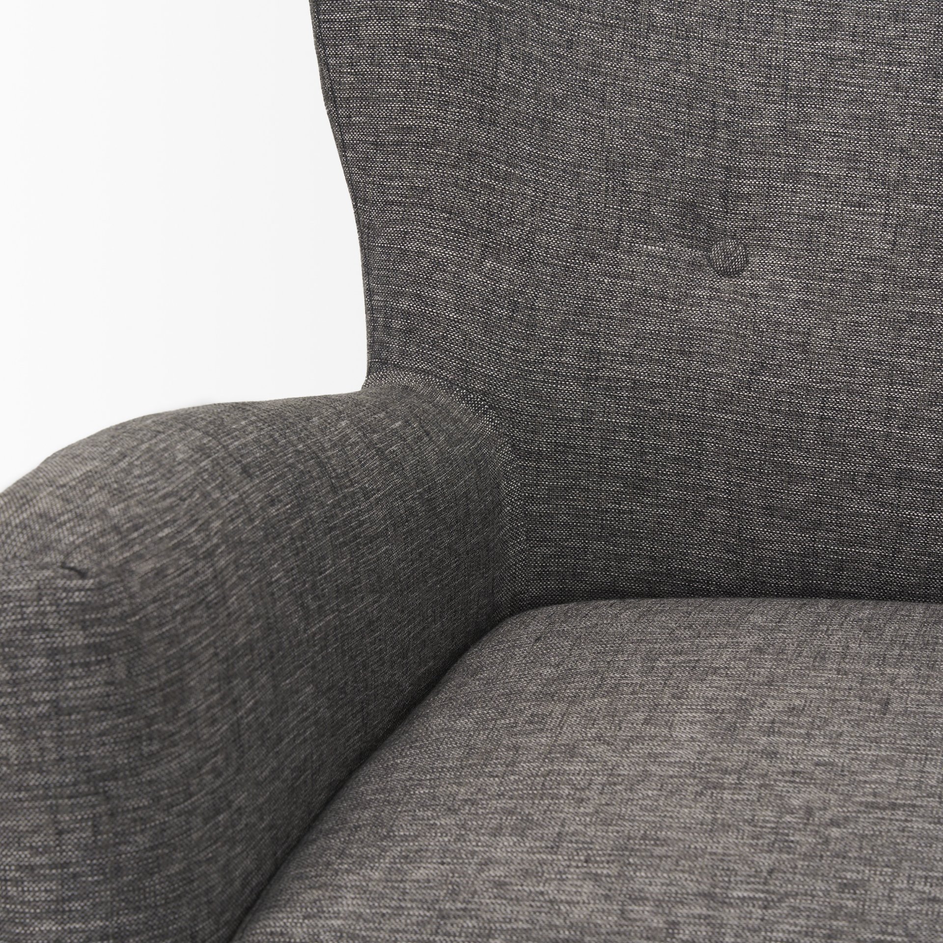 dunstan accent chair upholstered gray twill fabric and medium brown wood feet