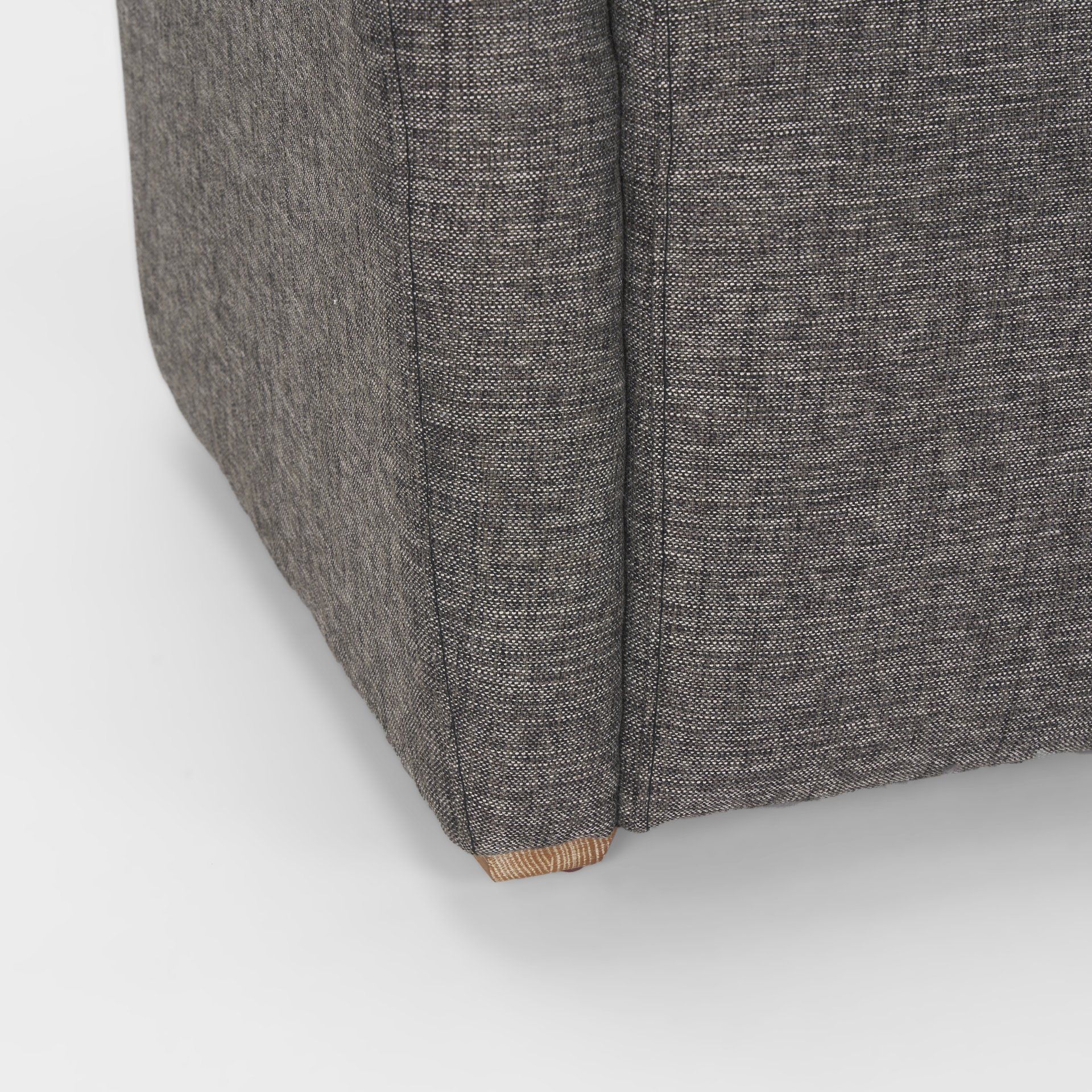 dunstan accent chair upholstered gray twill fabric and medium brown wood feet