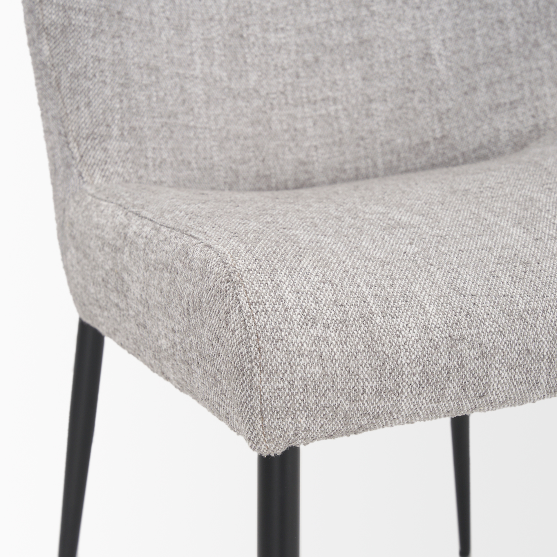 hartt dining chair w/ matte black metal frame and gray fabric