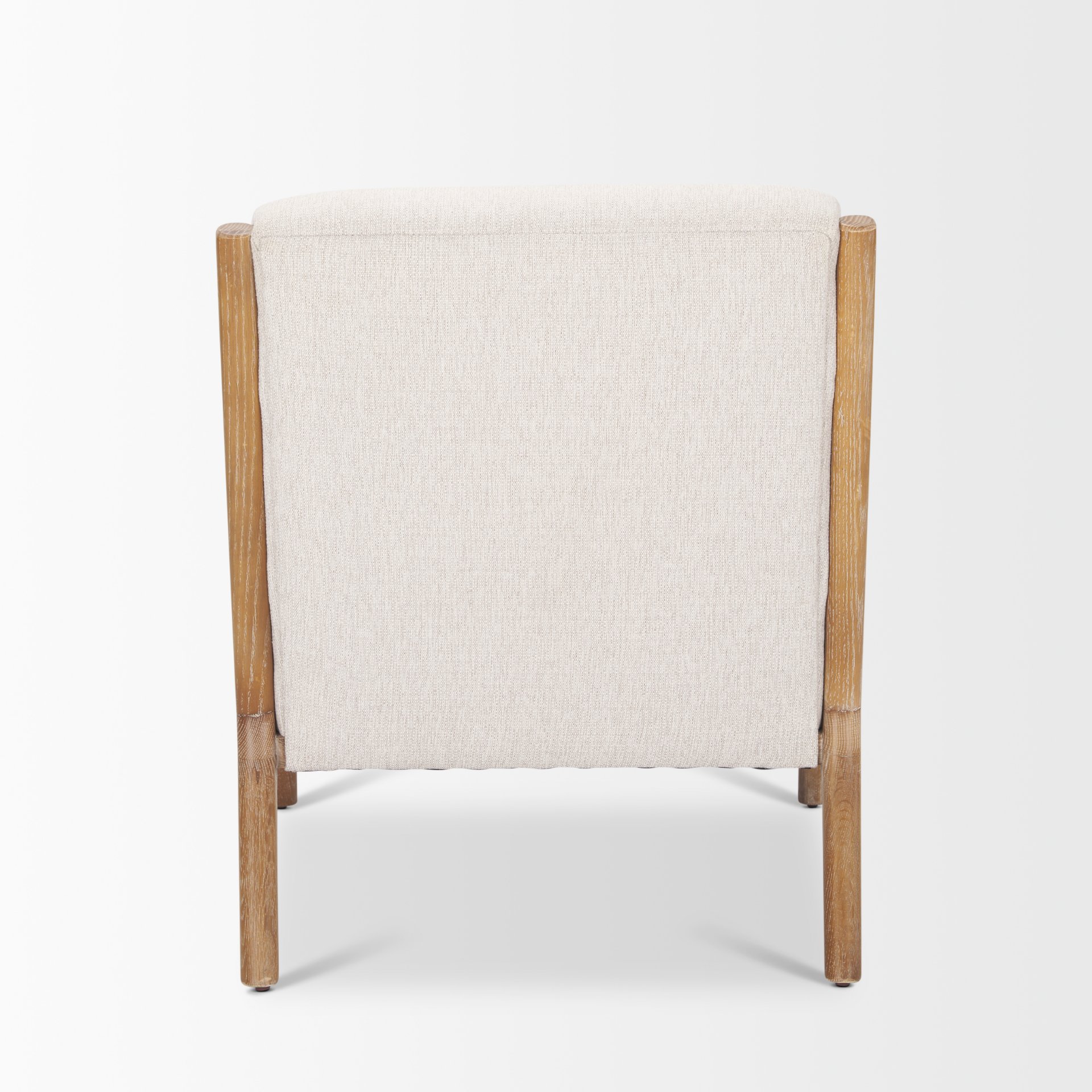 cashel accent chair w/ medium brown wood and beige fabric