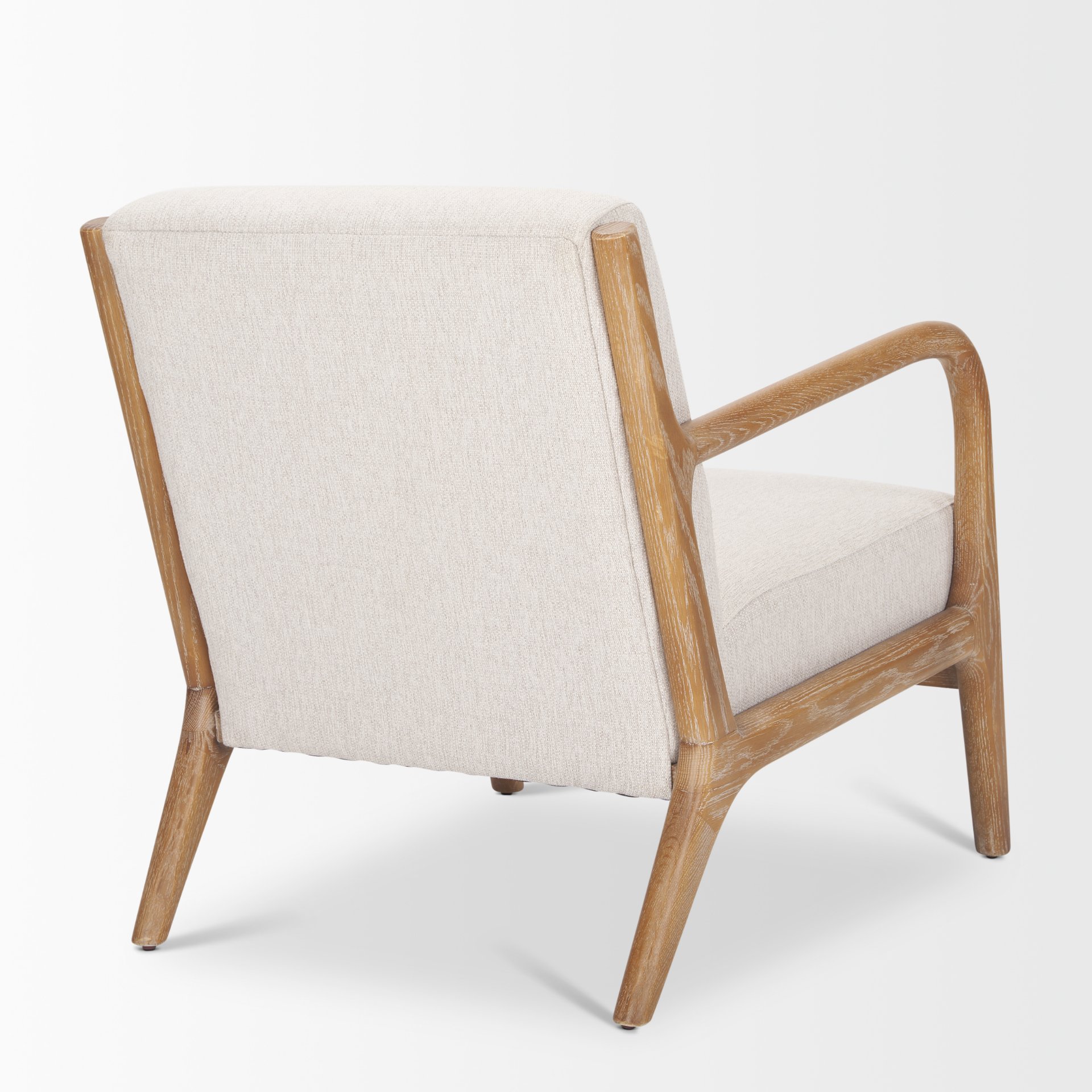 cashel accent chair w/ medium brown wood and beige fabric