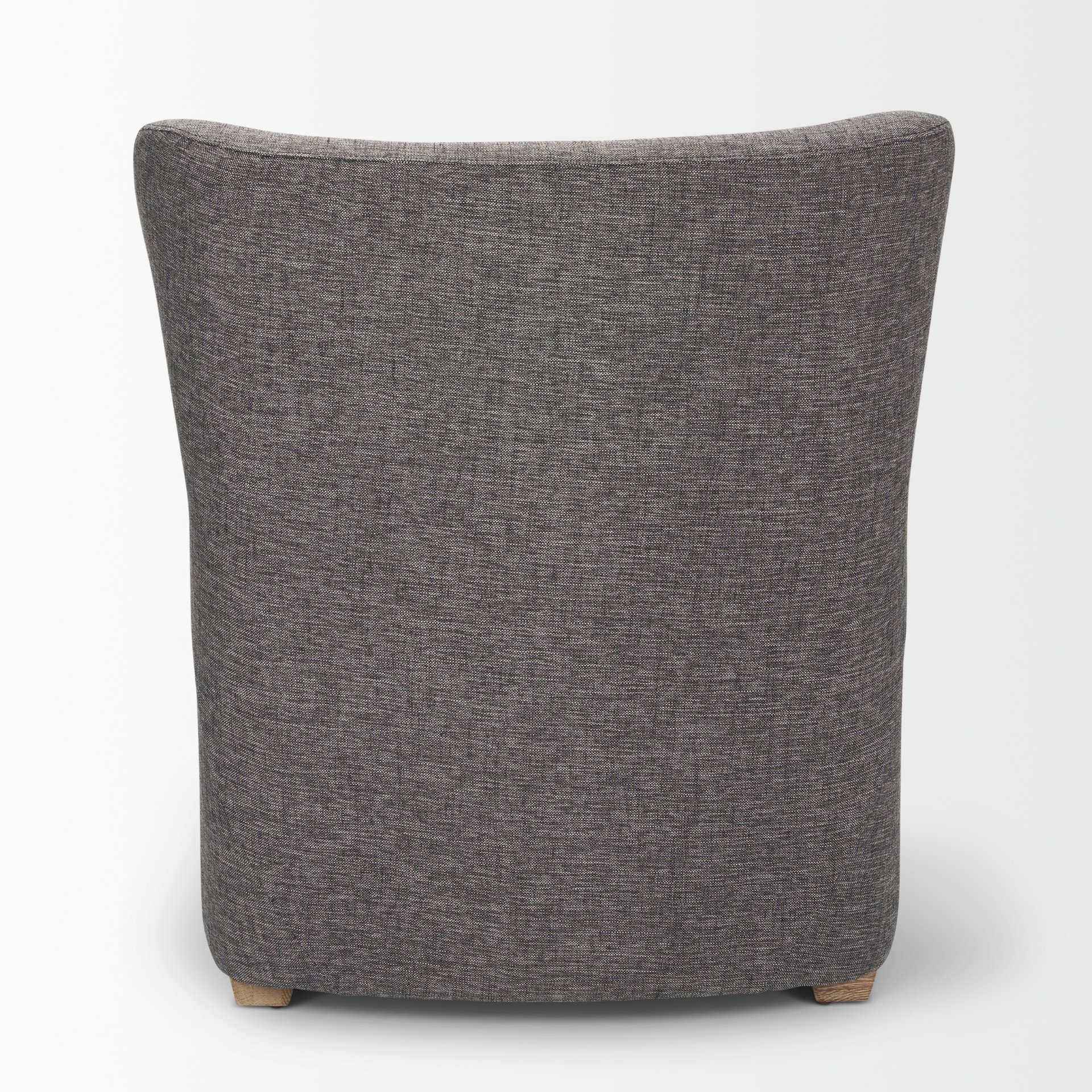 dunstan accent chair upholstered gray twill fabric and medium brown wood feet