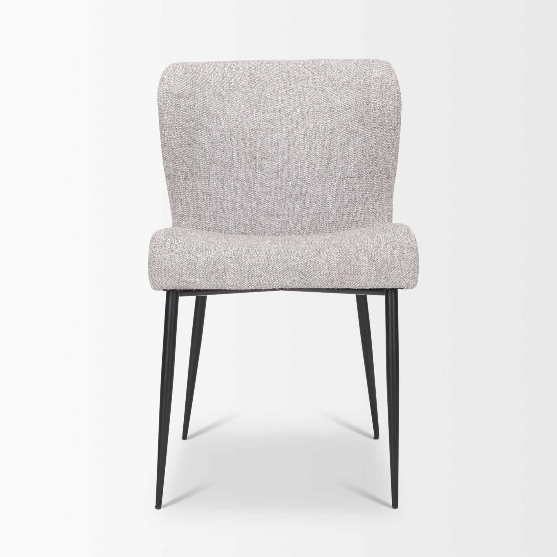 hartt dining chair w/ matte black metal frame and gray fabric