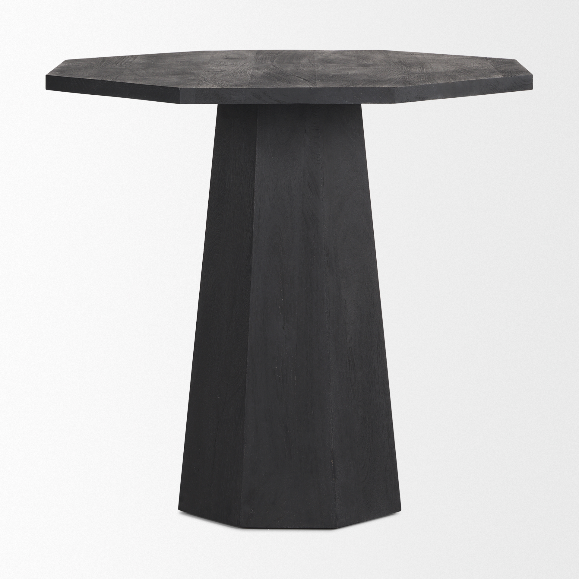 maxine hexagonal black wood foyer table