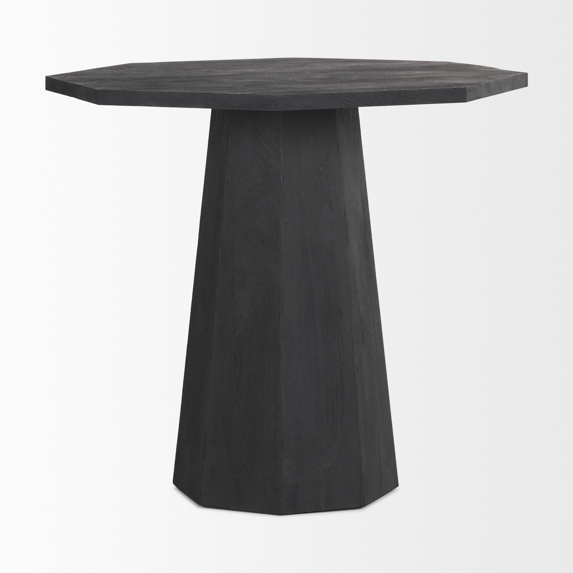 maxine hexagonal black wood foyer table