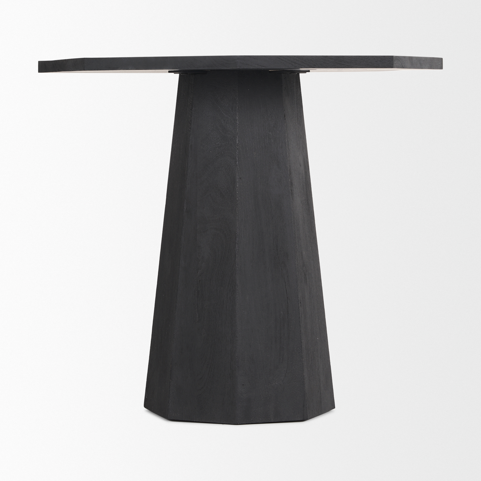 maxine hexagonal black wood foyer table