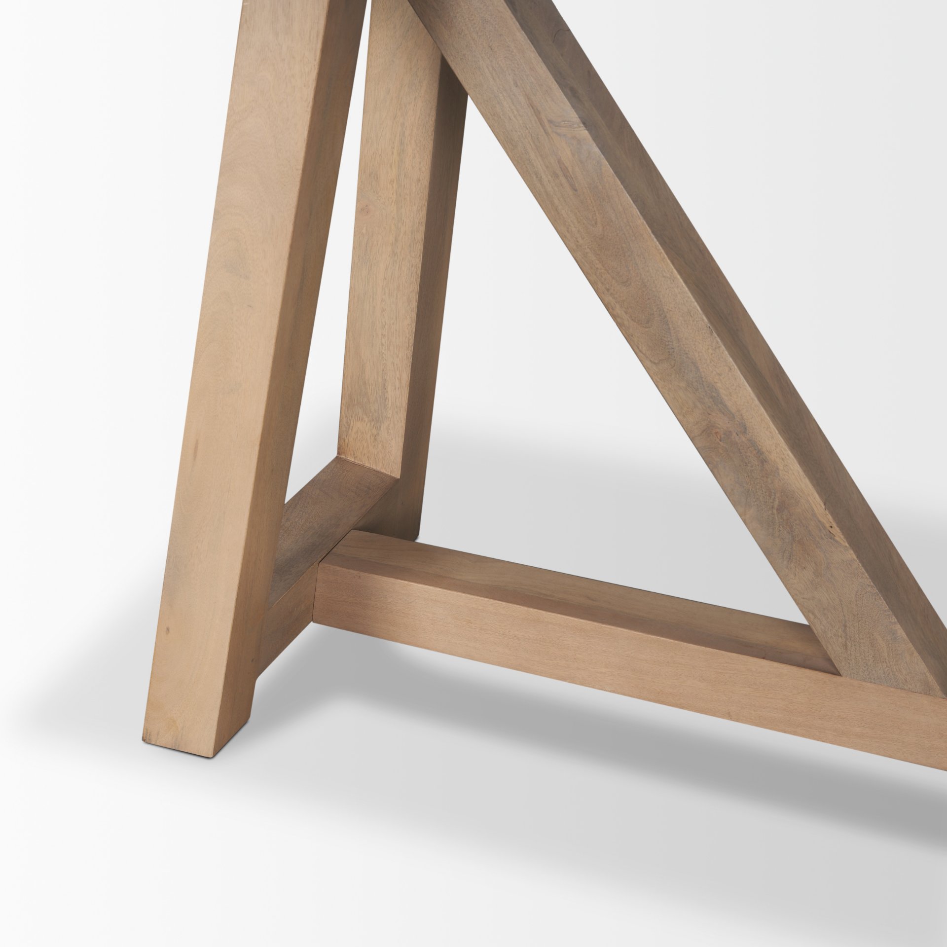 rialto two-toned black and brown wood angular leg console table