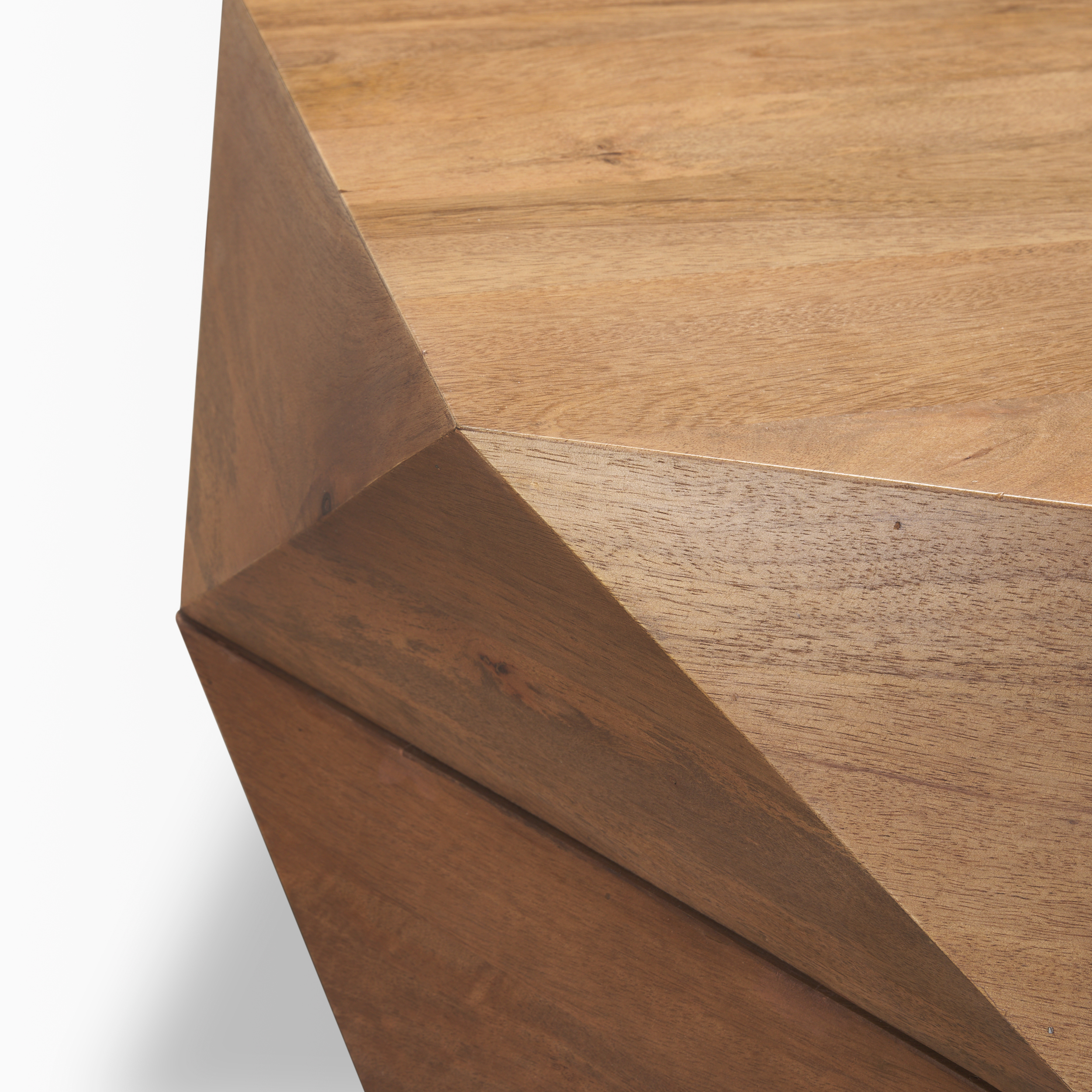 arreto hexagonal hinged solid wood top and base coffee table