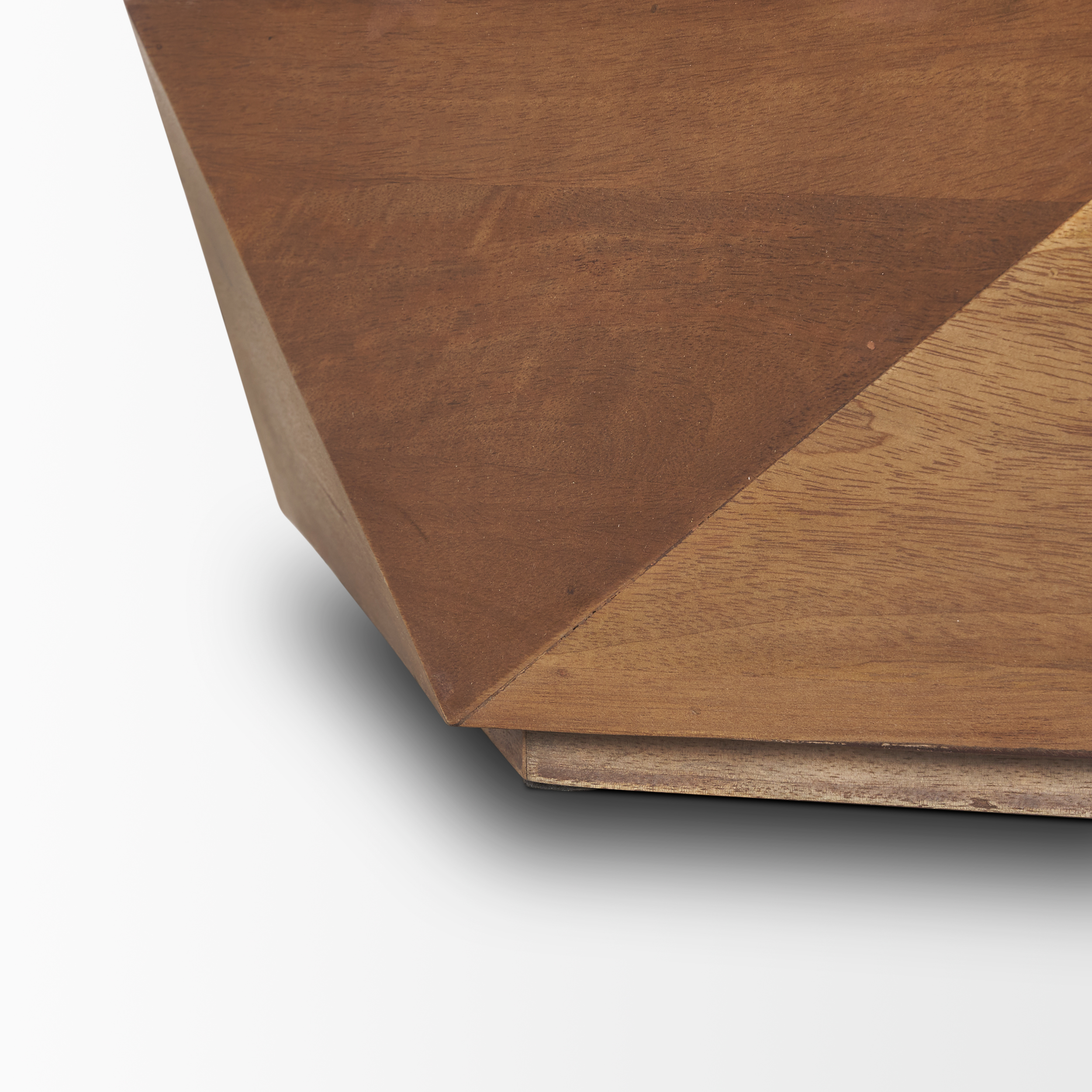 arreto hexagonal hinged solid wood top and base coffee table