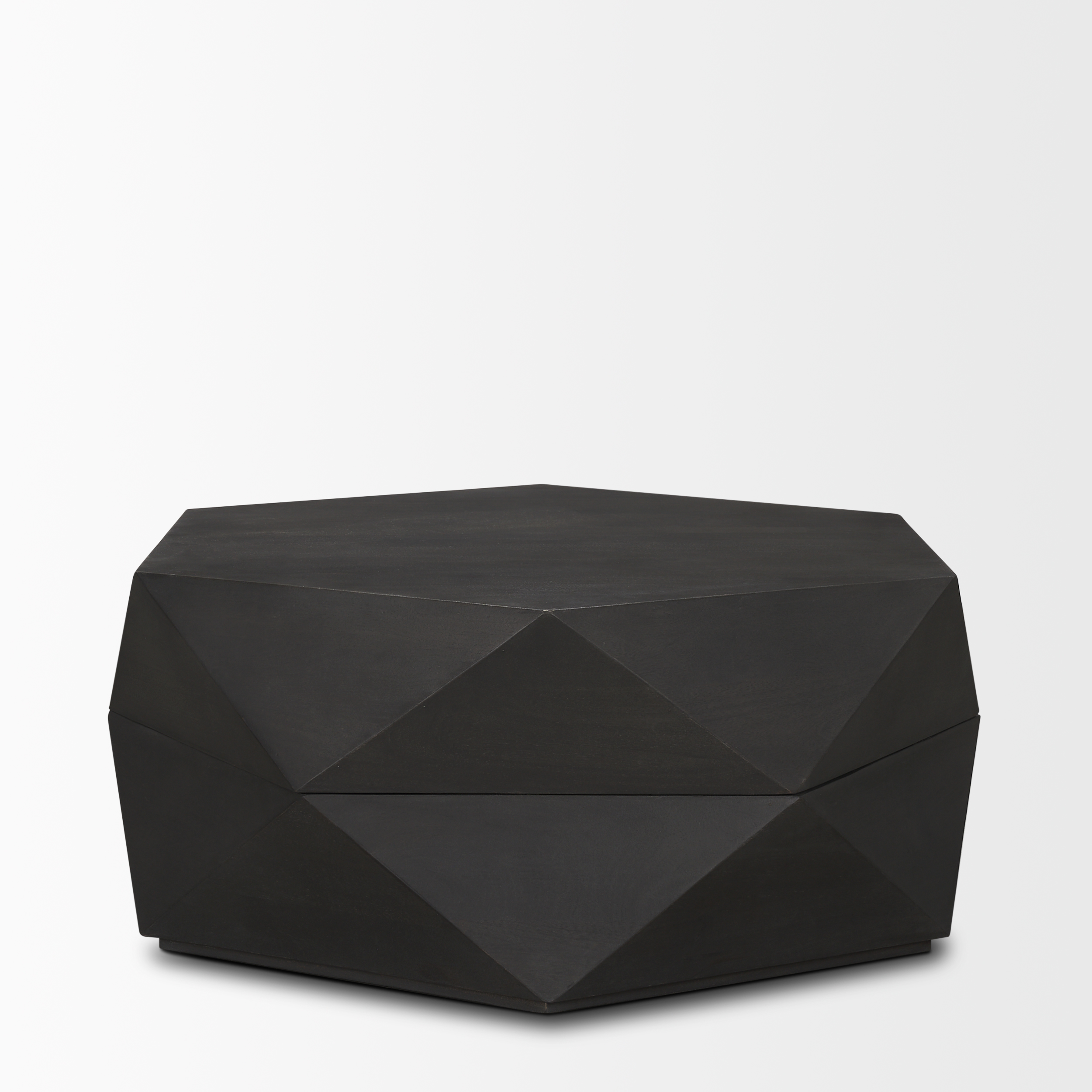 arreto hexagonal hinged solid wood top and base coffee table