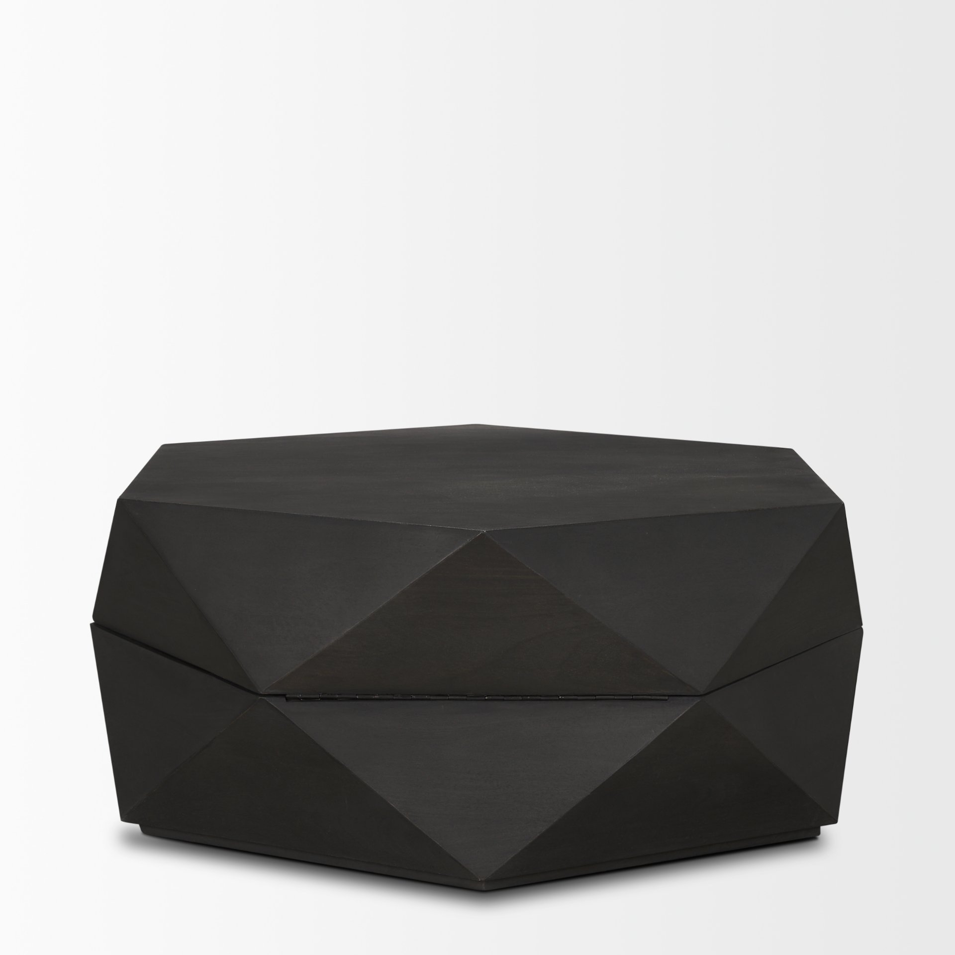 arreto hexagonal hinged solid wood top and base coffee table