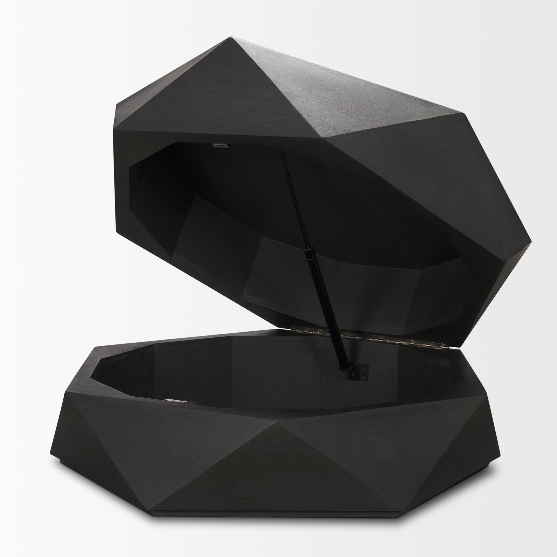arreto hexagonal hinged solid wood top and base coffee table
