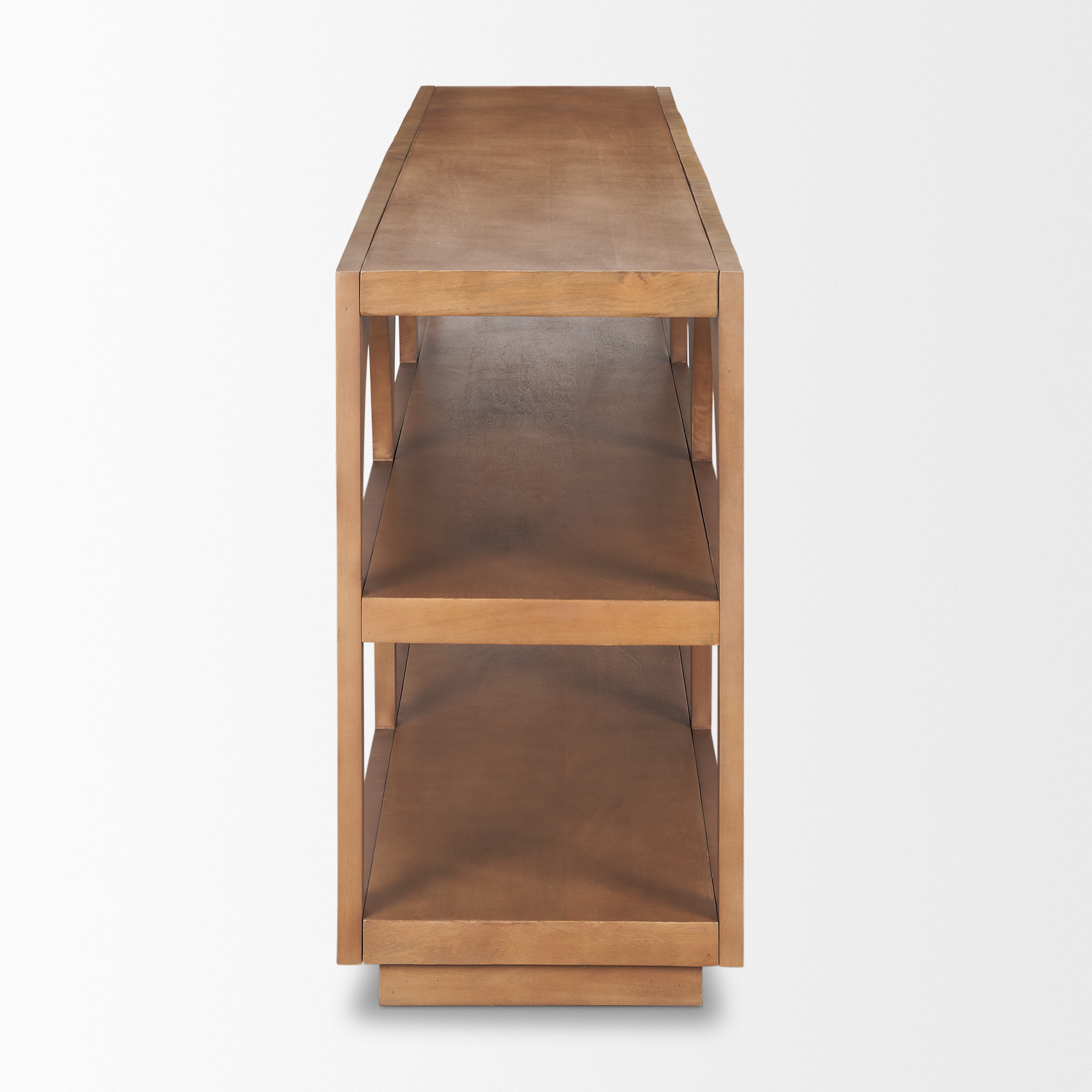 bela large arched console table medium brown wood