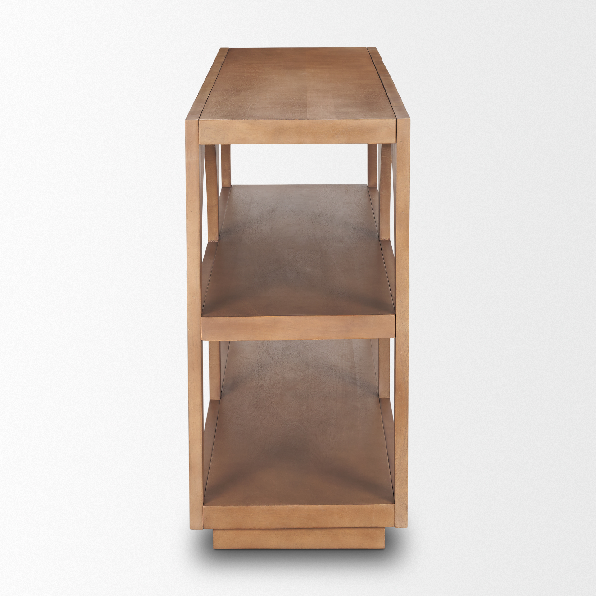 bela small arched console table medium brown wood