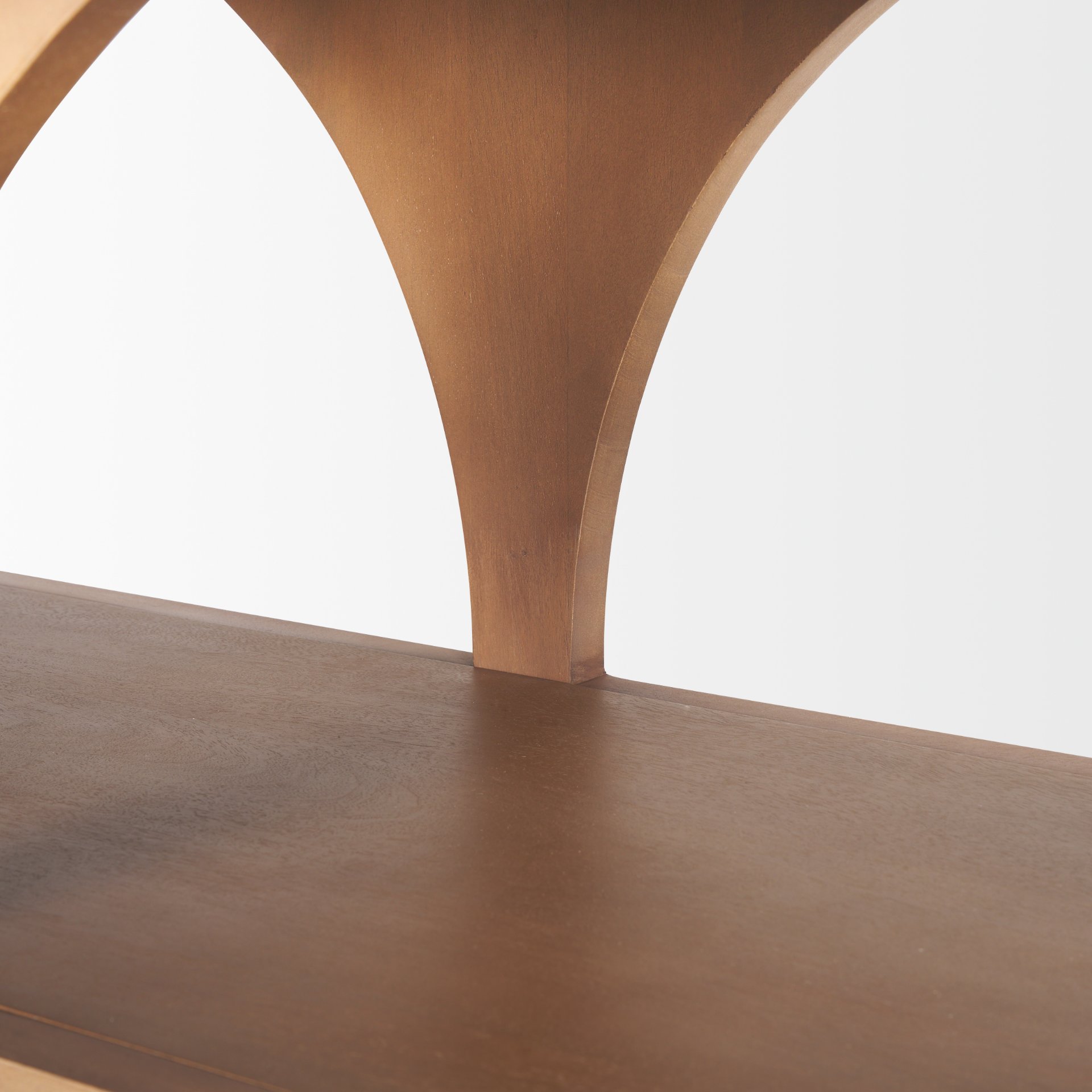 bela small arched console table medium brown wood