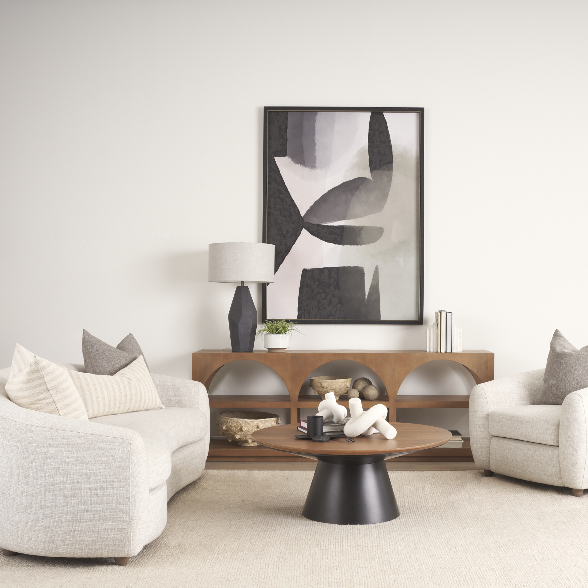 mitchell 40.0l x 40.0w x 16.0h black metal pedestal base with brown wood top coffee table
