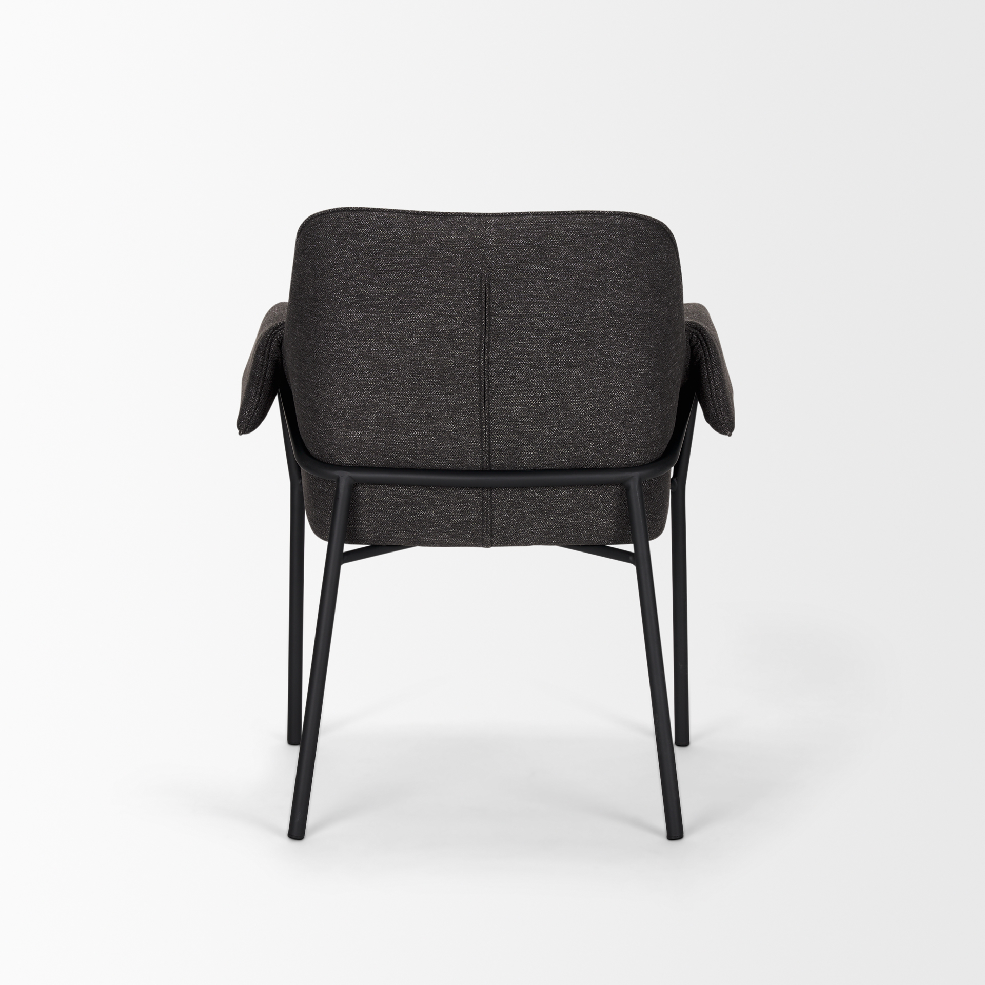 brently dining chair w/ gray fabric & matte black metal legs