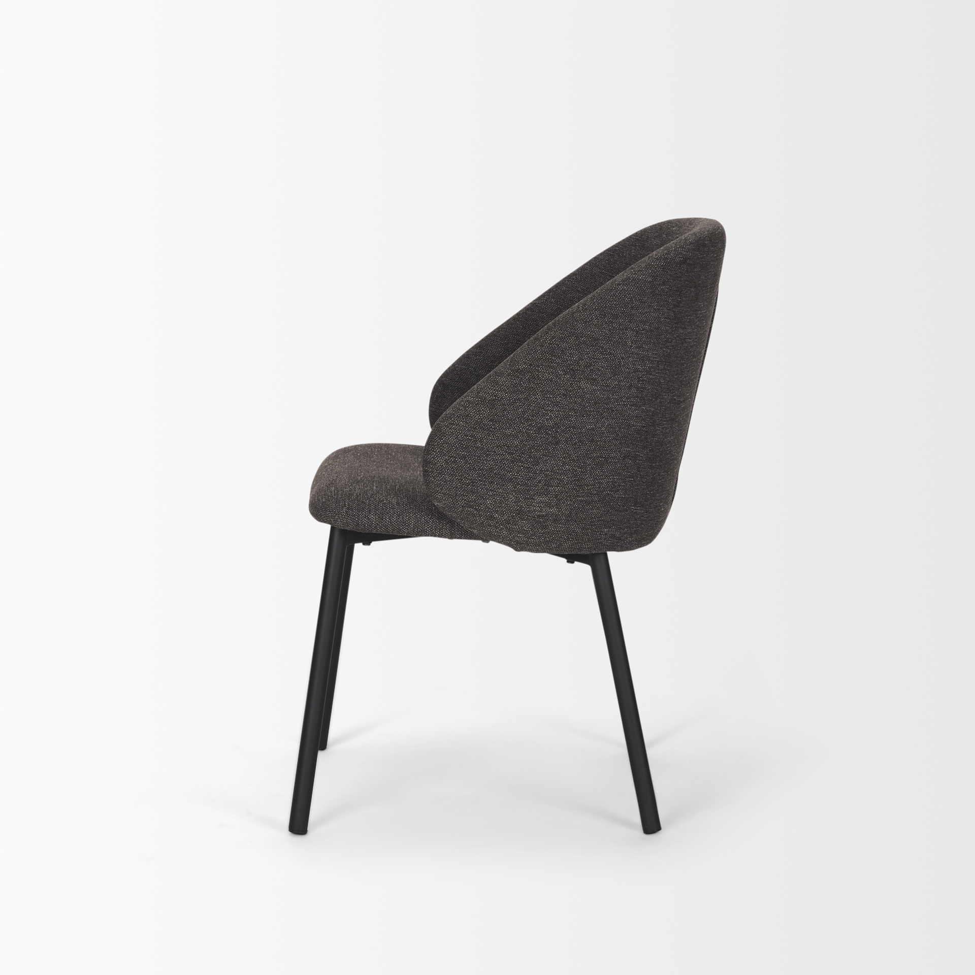 shannon dining chair w/ gray fabric & matte black metal