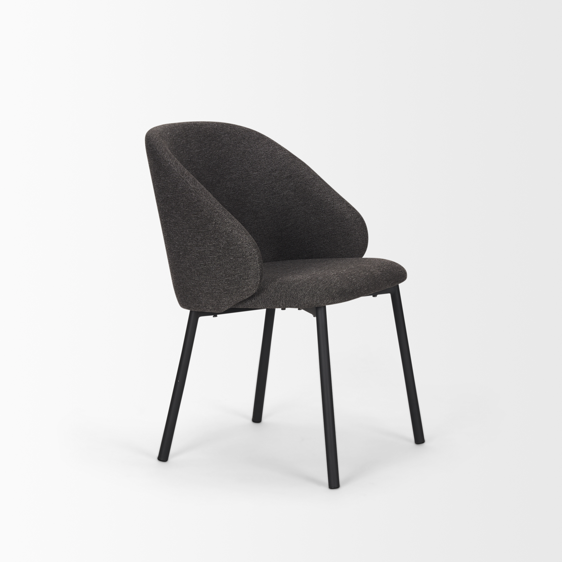 shannon dining chair w/ gray fabric & matte black metal