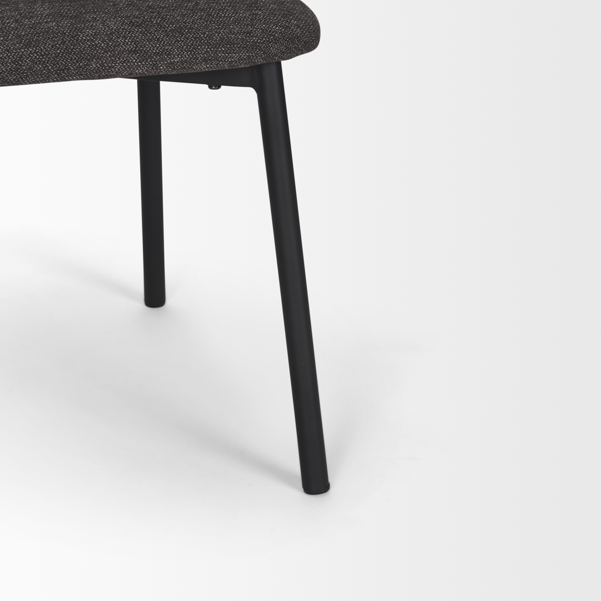 shannon dining chair w/ gray fabric & matte black metal