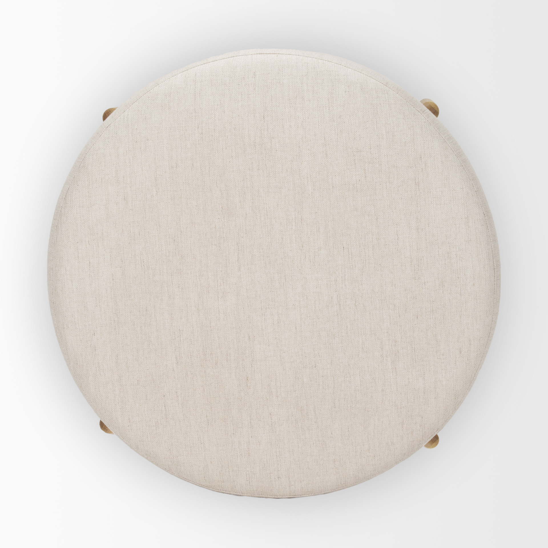 gwynn beige fabric w/ light brown wood ottoman