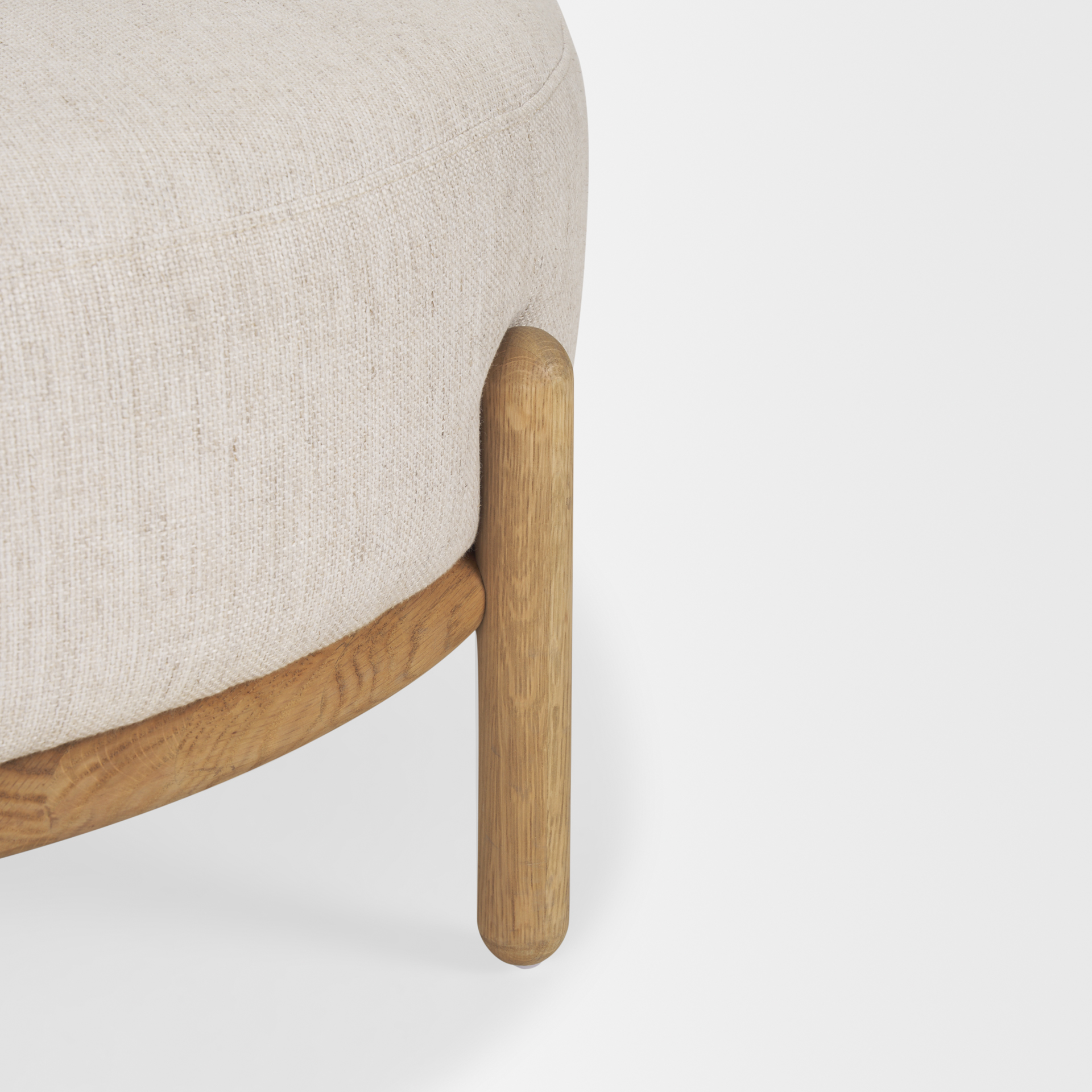 gwynn beige fabric w/ light brown wood ottoman