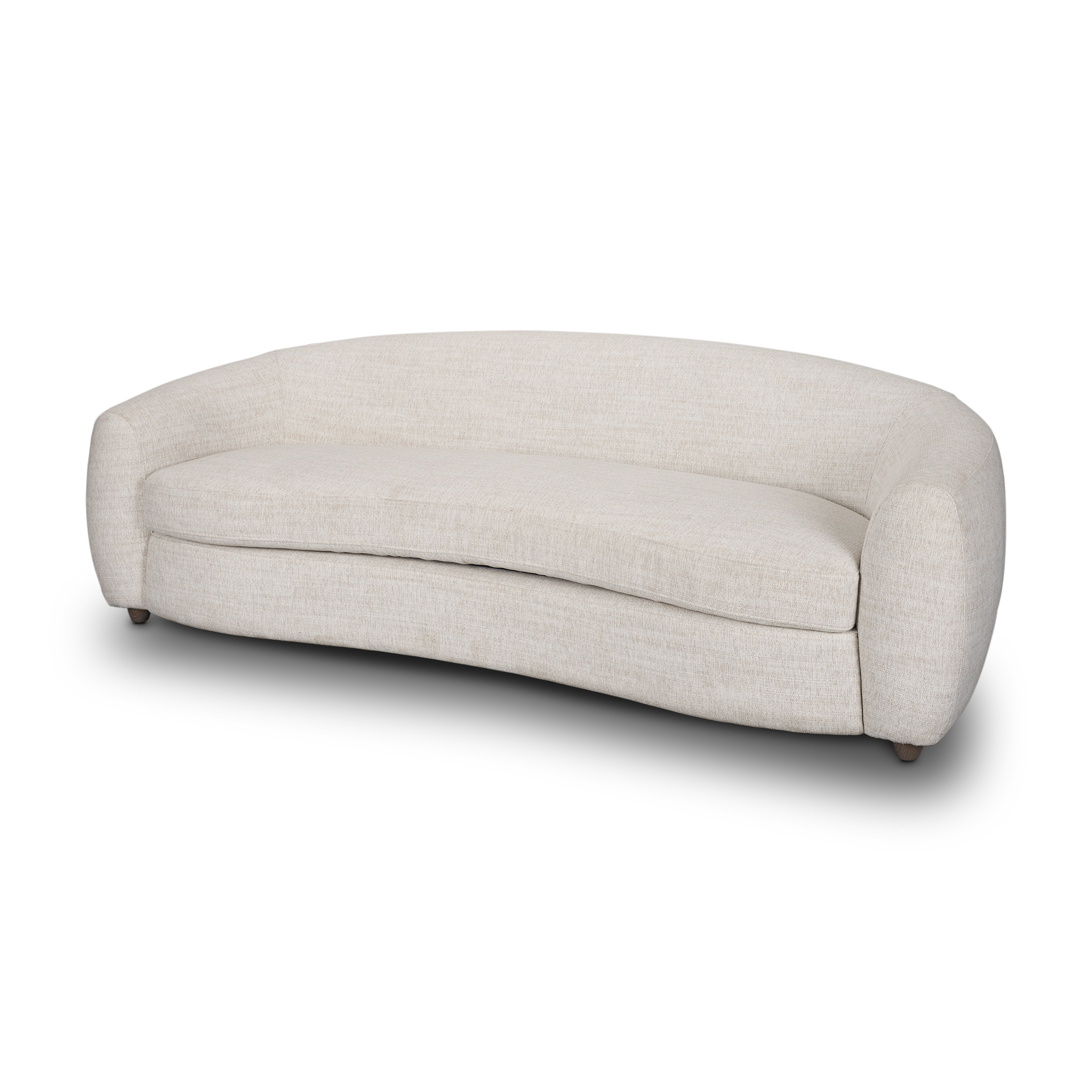 valentina oatmeal upholstered curved sofa