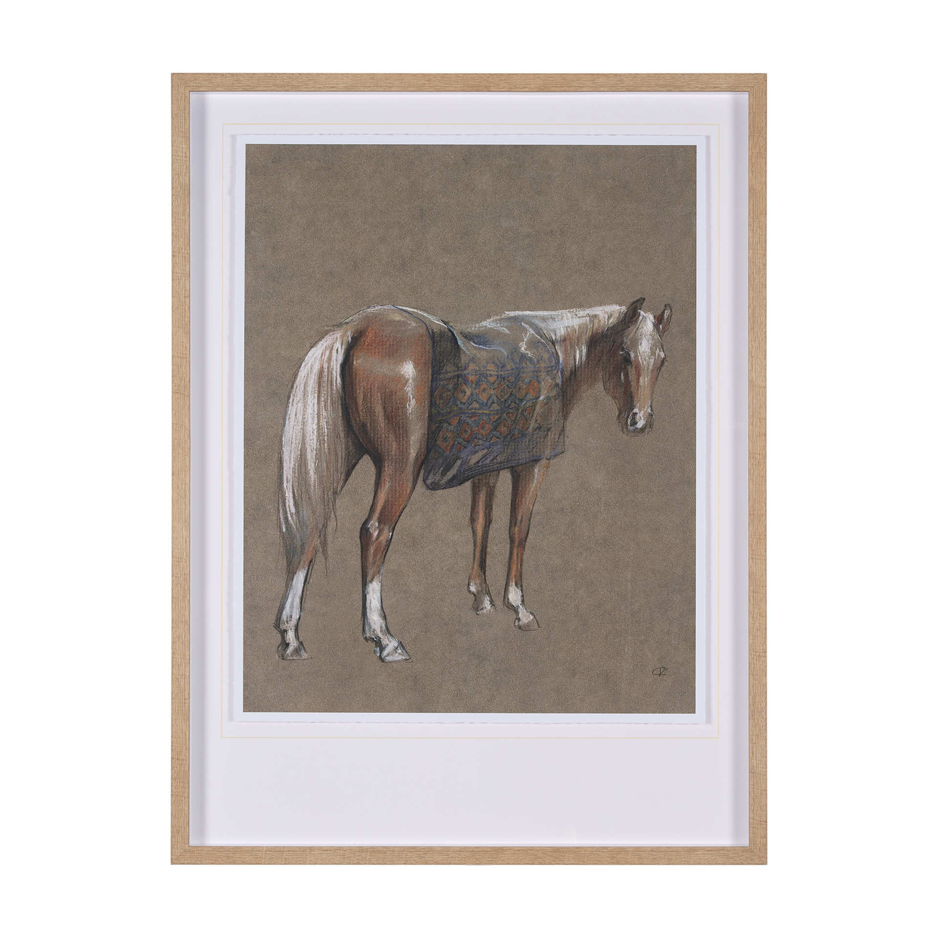 palomino blanket by mercana studio a hand embelished textured framed art print