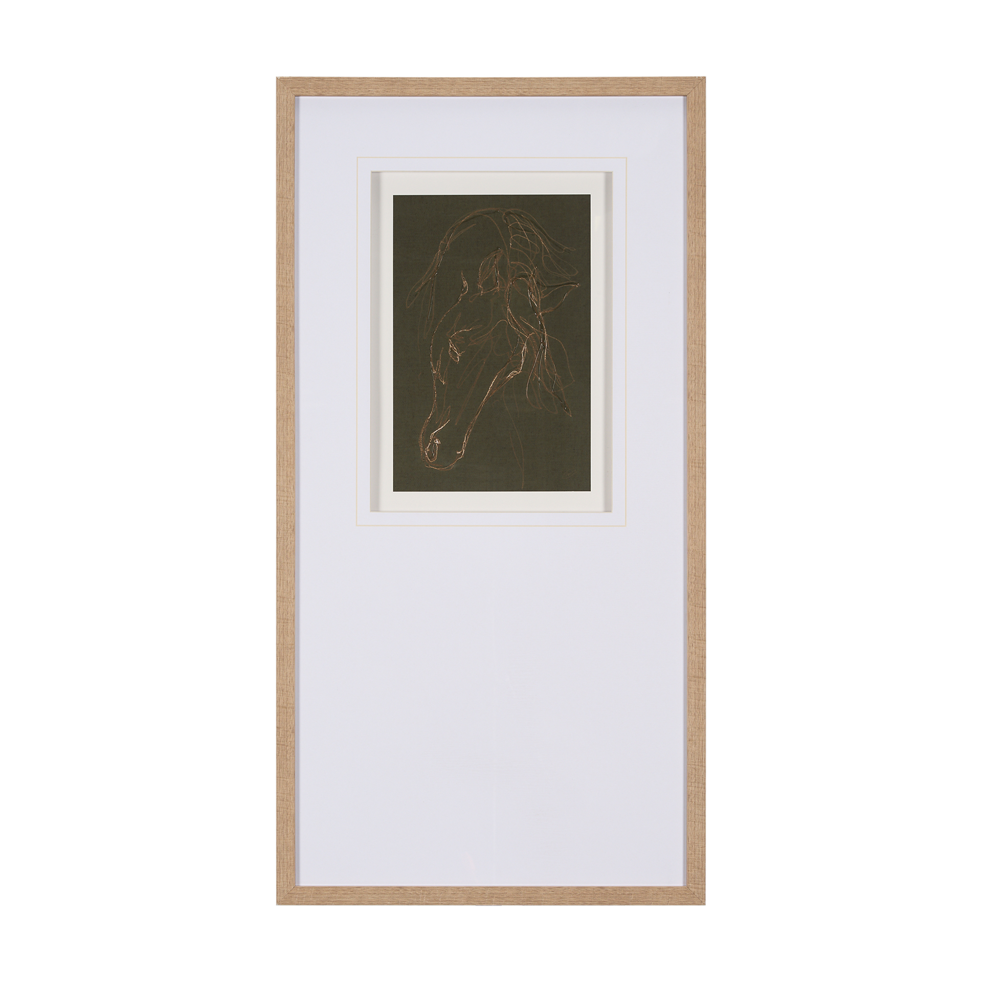 andalusian horse iii olive by mercana studio hand embelished framed art print matted under glass