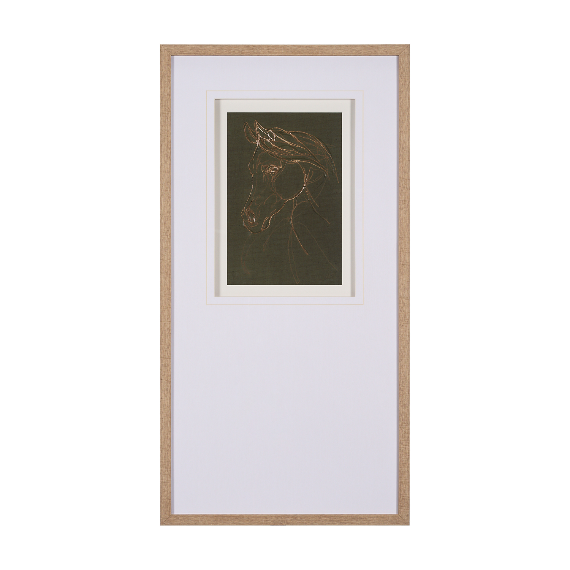 arabian horse iii olive by mercana studio hand embelished framed art print matted under glass