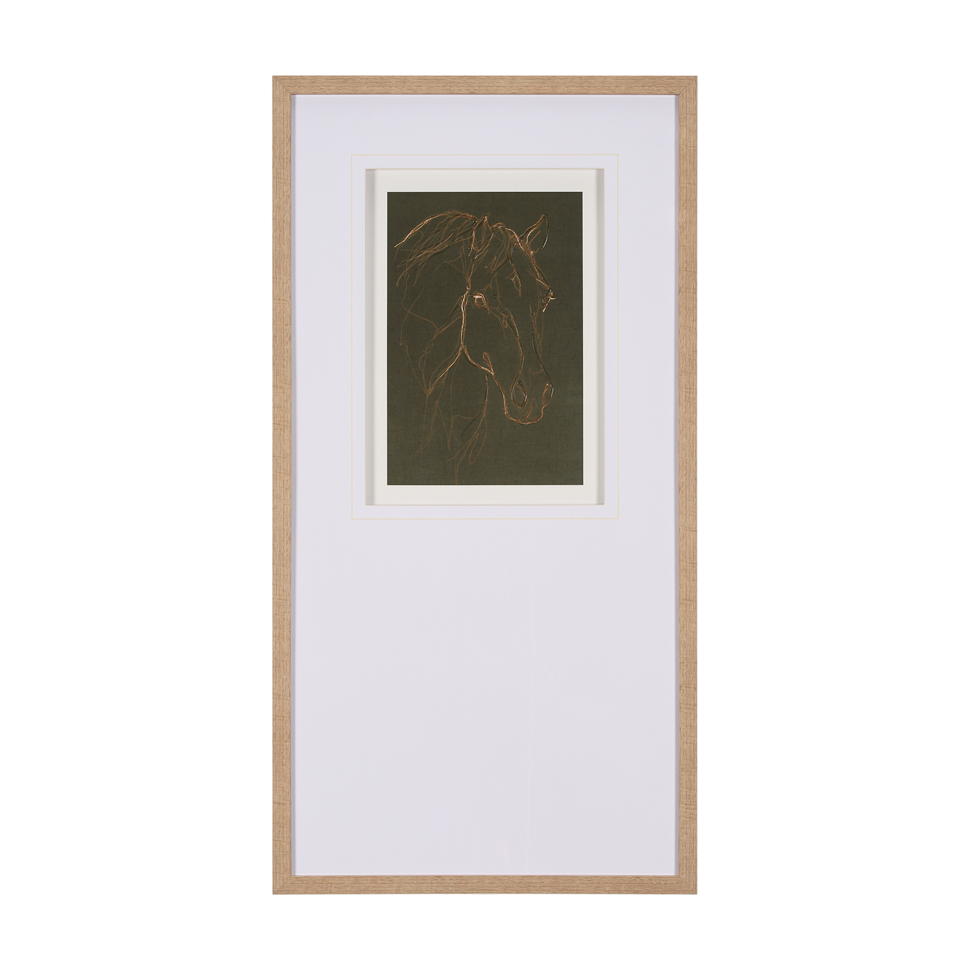 thoroughbred iii olive by mercana studio hand embelished framed art print matted under glass