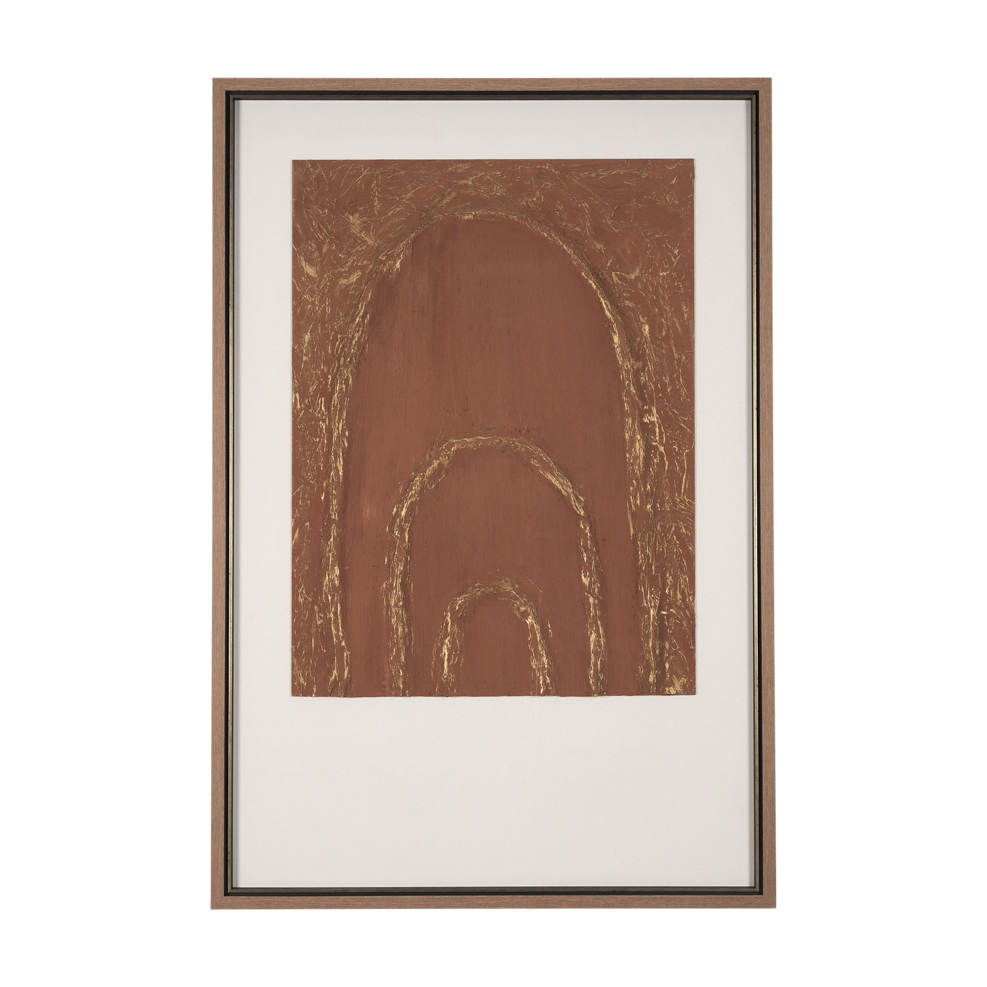 terracotta arches ii by mercana studio hand embelished textured framed art print matted under glass