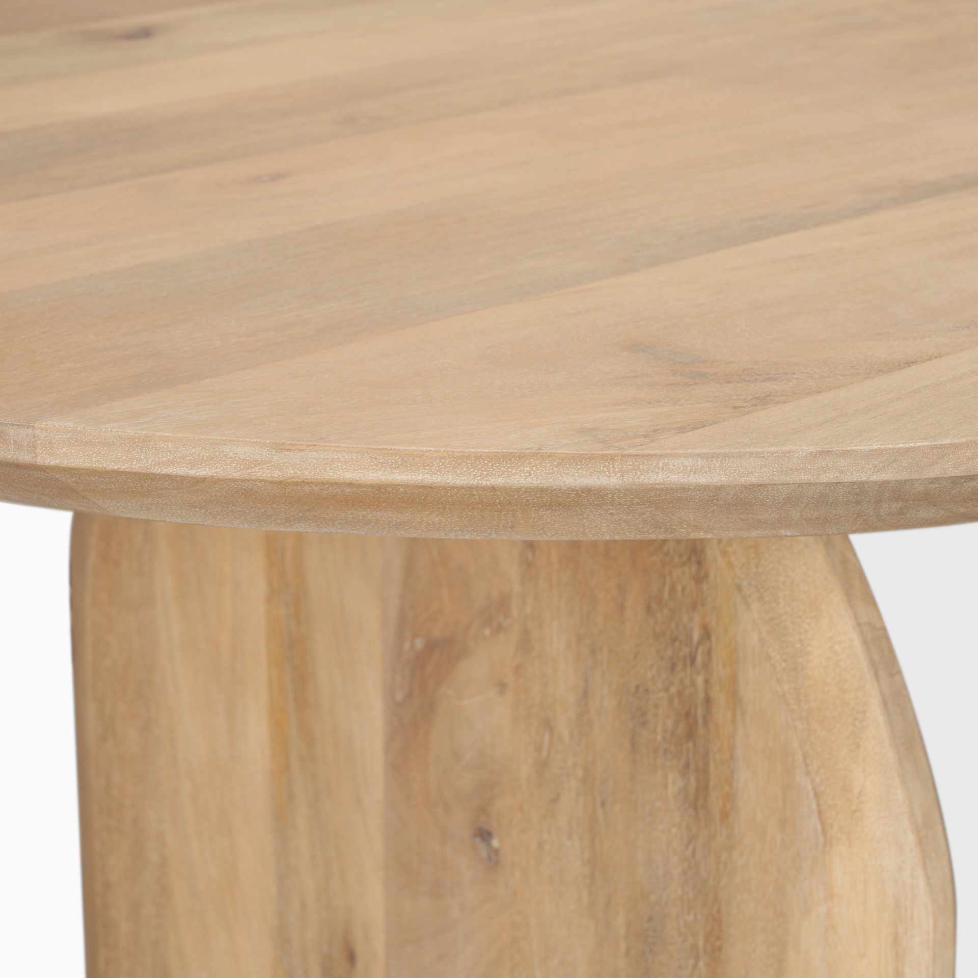 isla oval dining table w/light brown wood top & arched legs